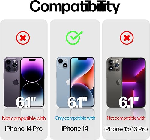 Miniatura 3 de Power Theory Protector de pantalla diseñado para iPhone 14 con protector de lente de cámara y kit de fácil instalación vidrio templado de alta