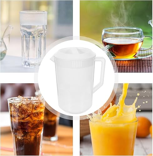 Miniatura 5 de Taza medidora grande con escala Contenedor de almacenamiento de bebidas con tapa Jarra de agua fría Jarra de jugo de plástico 169.1 fl oz Taza