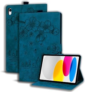 Hülle für iPad (A16) 11. Generation 11 Zoll 2025, iPad 10. Generation 2022 10.9 Zoll Folio Flip PU Leder Schutzhülle Stifthalter Stand Wallet Cover Case Hülle - Königsblau
