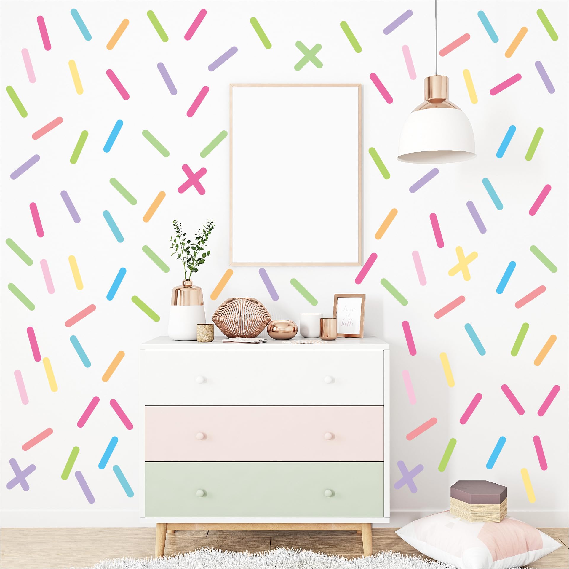 Colours Confetti Wall Stickers 10 Sheets Aesthetic Decor Wallpaper for Adults for Decoration Kitchen,Bathroom,DIY Living Room,Bedroom,Glass Doors Windows,Removable Art Design Wall Decals โ image 1