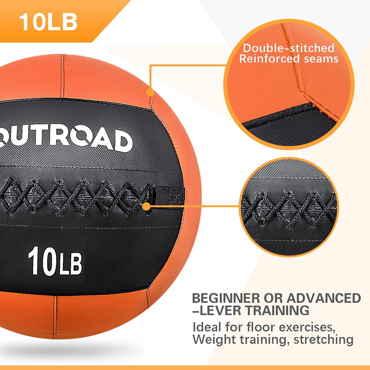Max4out Wall Ball Medicine Balls, 10lbs Dead Weight Balls for Crossfit, Strength and Conditioning Exercises, Cardio and Core Workouts Slam Balls, Orange : Sports & Outdoors