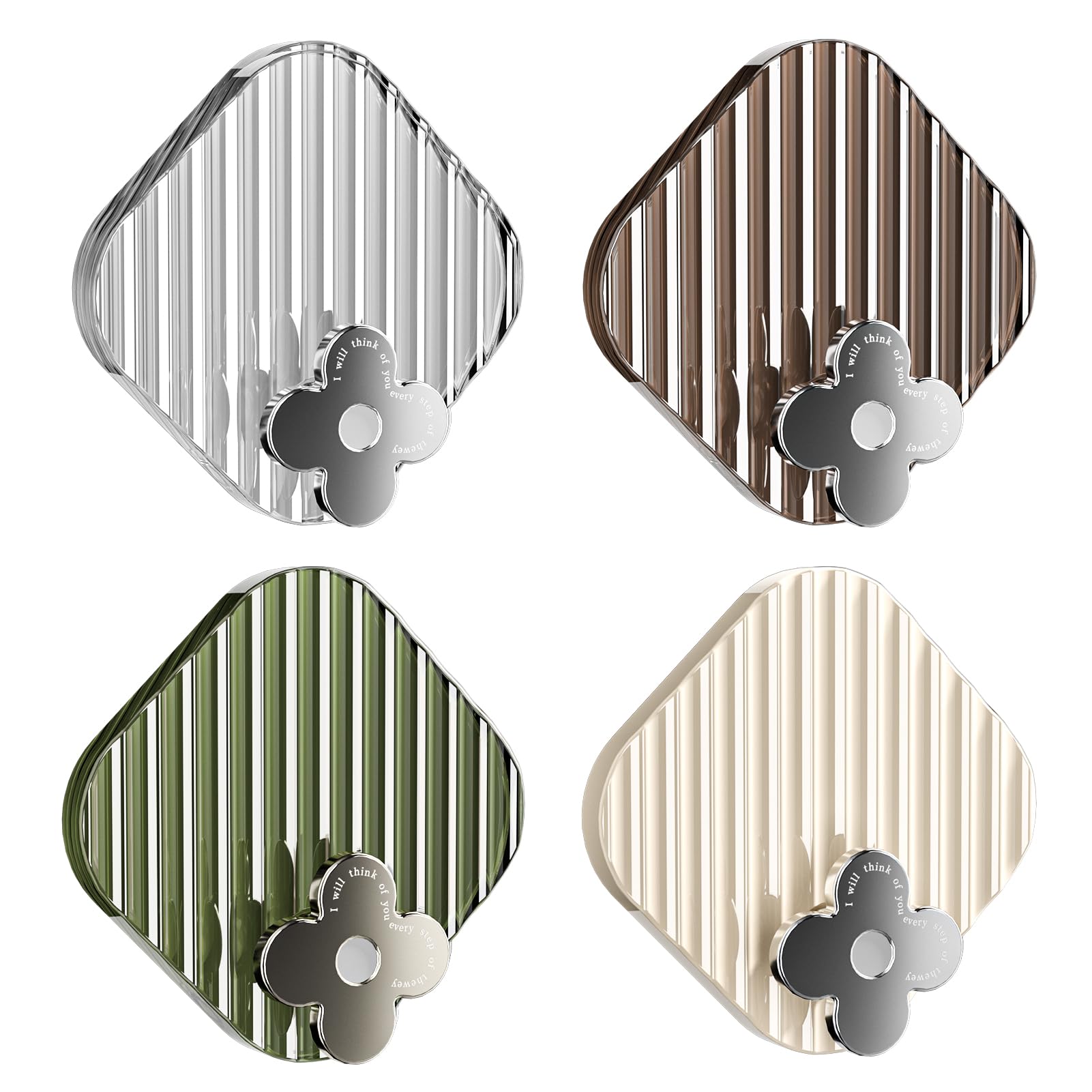 Photo 1 of Adhesive Wall Hooks for Hanging - 4-Pack Versatile Hooks for Bedroom, Bathroom, and Kitchen - Ideal for Towels, Keys, Loofah (Multicolour)