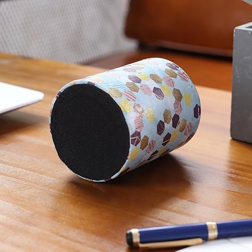 Miniatura 4 de Golden Look Patrón geométrico PU cuero lápiz titular escritorio organizador PH42