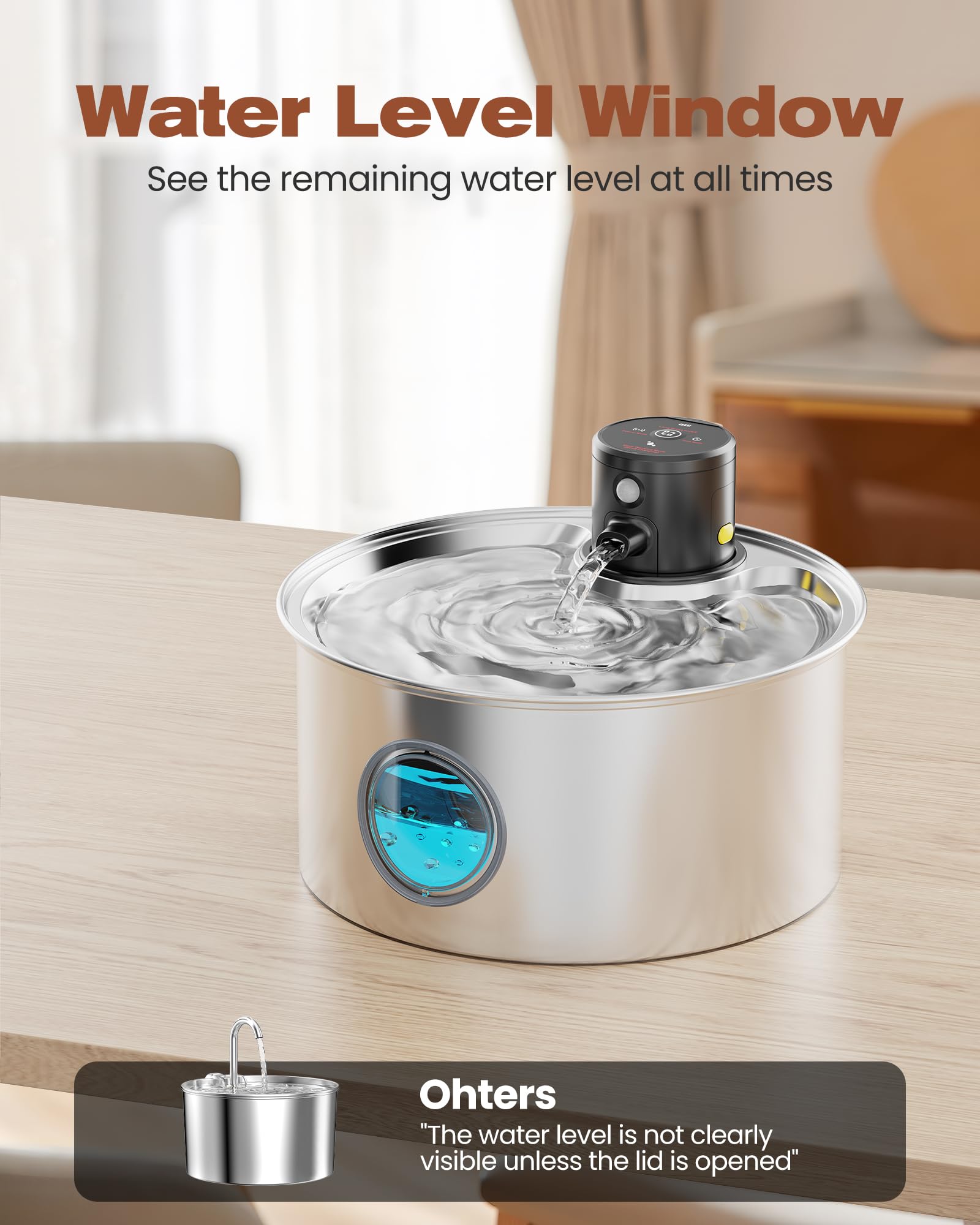 Fontanella per Gatti senza Fili: Dispenser Acqua con Sensore di Movimento - Distributore a Batteria Ricaricabile - 3.2L Abbeveratoio senza Cavo - con 6 Filtro + 3 Spugna