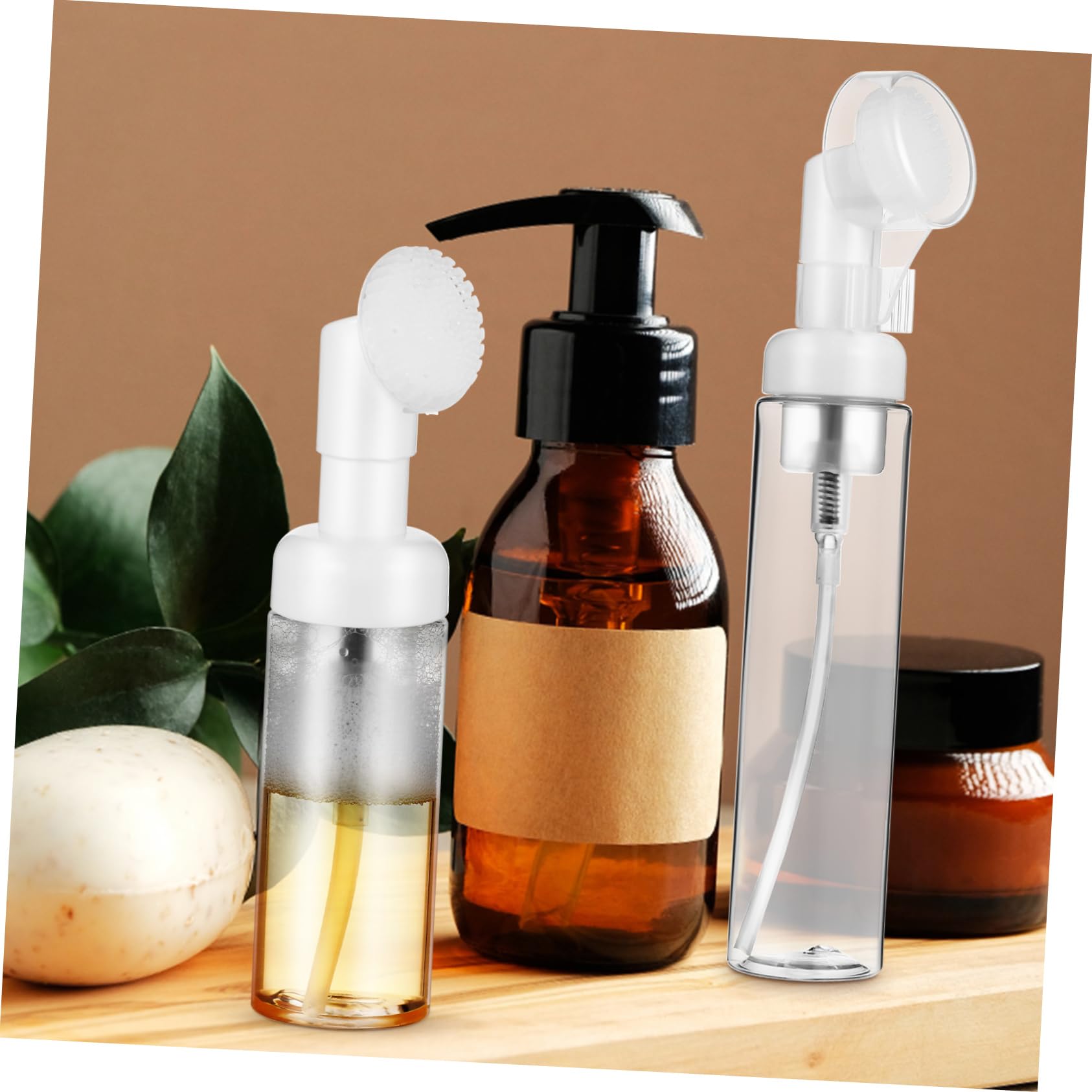 Healeved 20stücke Foaming Pump Flaschen Teilig Mit Bürstenkopf Leere Flaschen Für Gesichtsreinigung Reise Auslaufsicherer Seifenspender Mit Sanften Bürsten Für Effektive Reinigung