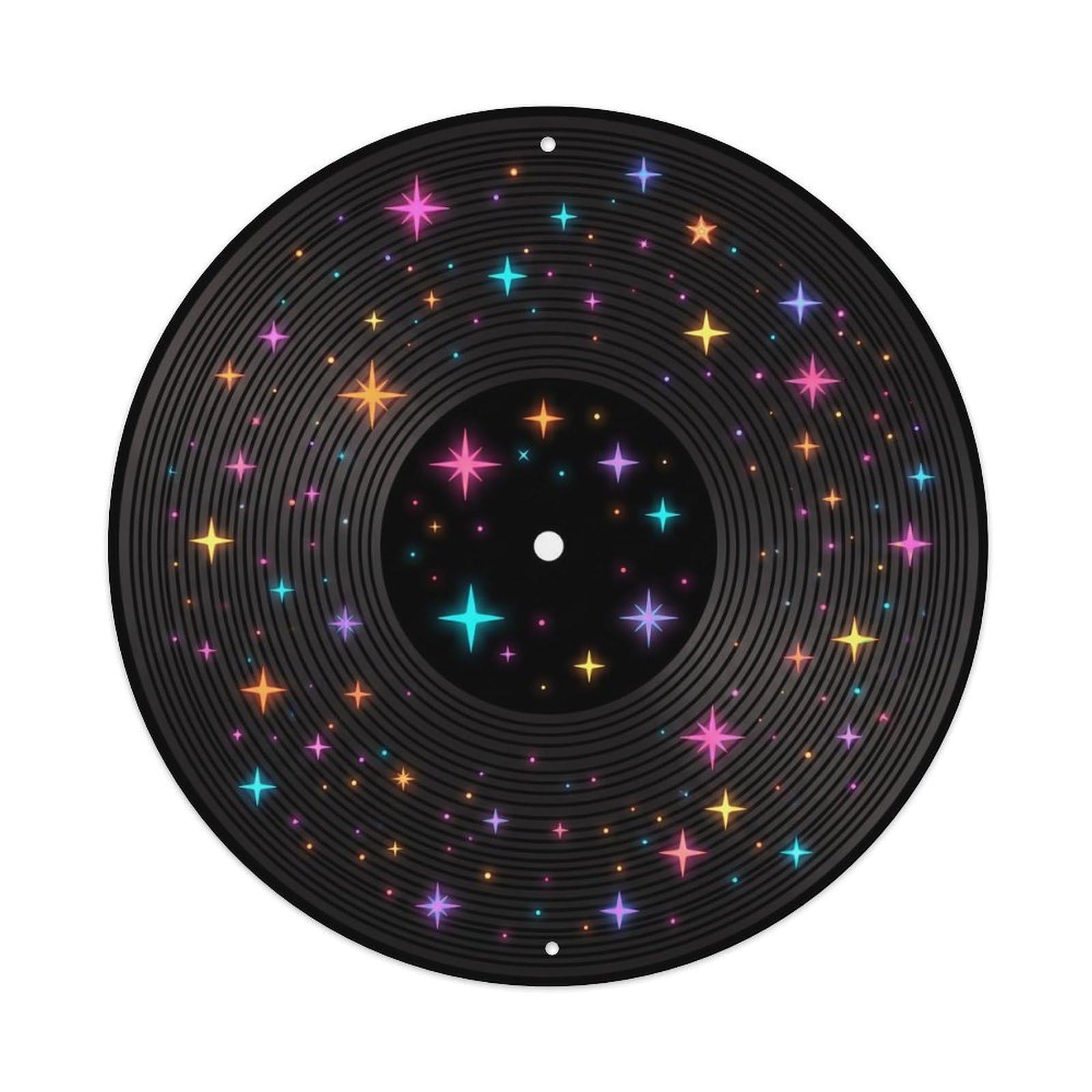 Colorful Music Vinyl Records Starlight Rainbow Sparkle Metal Tin Sign