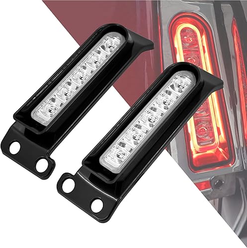 Miniatura 7 de HDBUBALUS Insertos de soporte LED para alforja auxiliar, panel de relleno de luz de guardabarros, luces traseras de freno para Harley Electra Glide