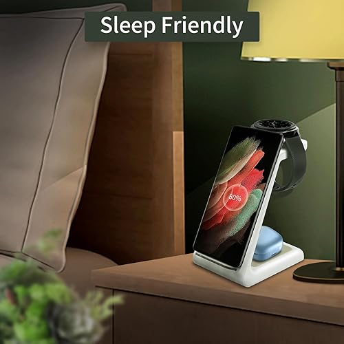 Miniatura 8 de 3C Light Cargador inalámbrico, estación de carga inalámbrica rápida portátil 3 en 1 con certificación Qi para Samsung Serise S20Note 10S9S8 Samsung