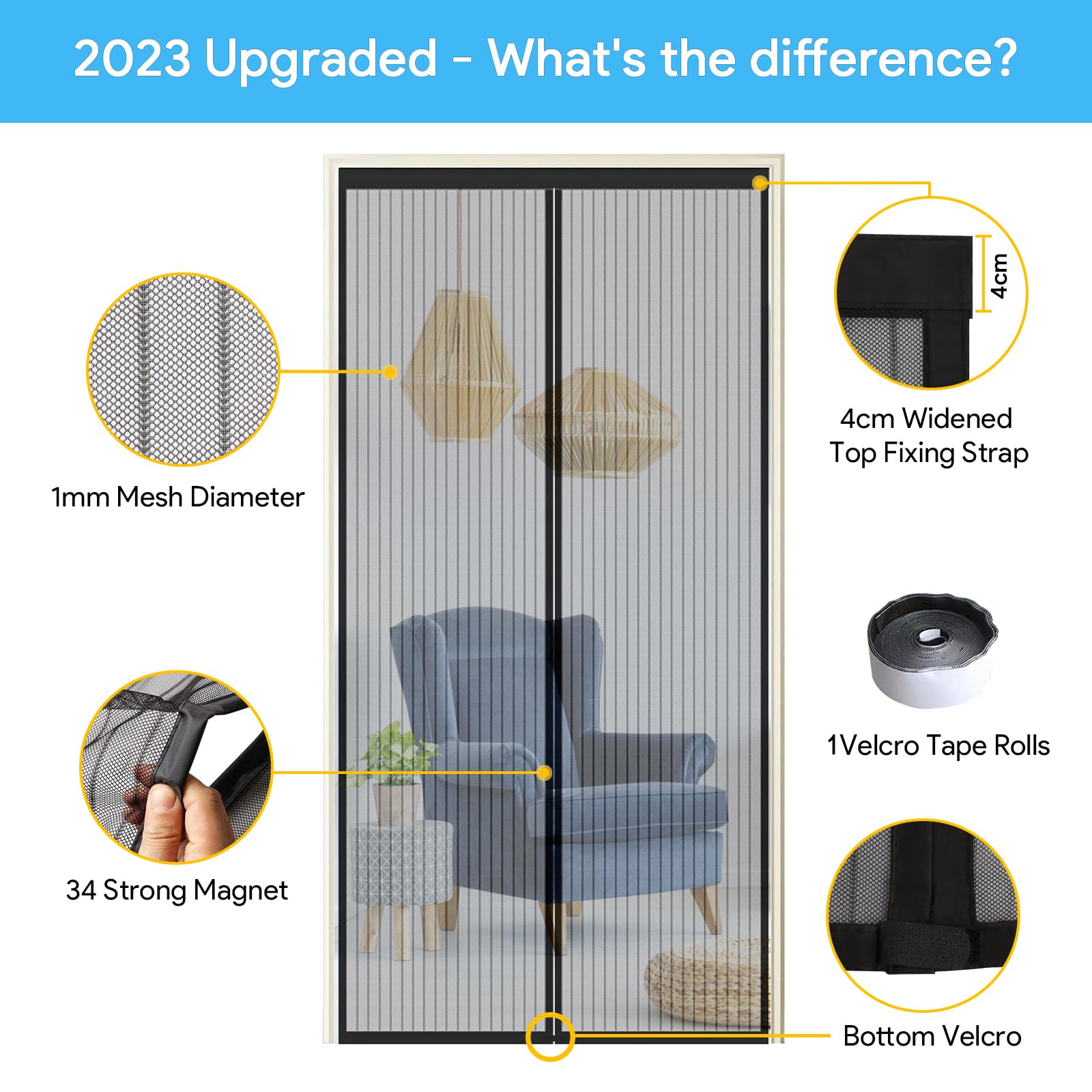 Tenda Zanzariera In Fibra Di Vetro SIFER Grigia 120x240cm - Foto 7