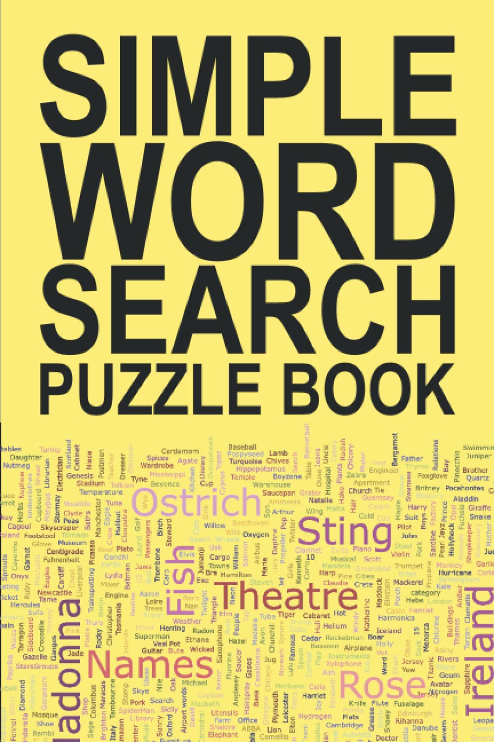Simple Word Search Puzzle Book: General Word Search Puzzle Book Categories