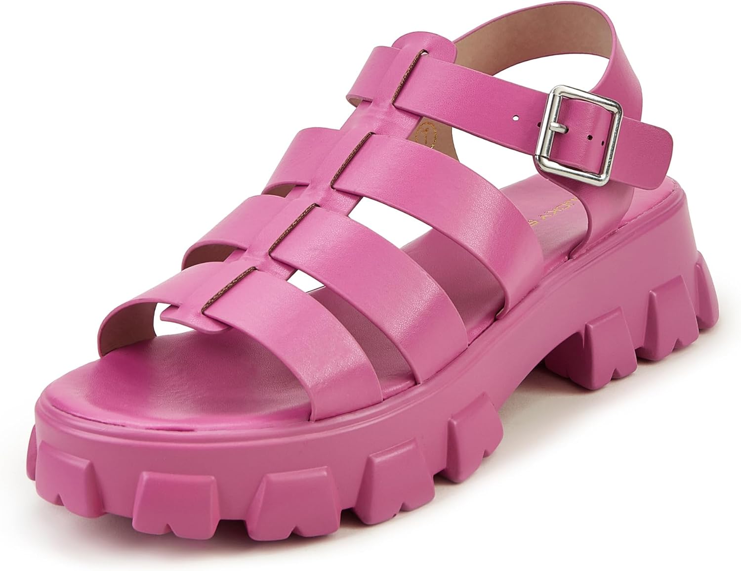 LUCKY STEP Women 's Platform Wedge Sandals Open Toe Adjustable Ankle Strap Chunky Heel