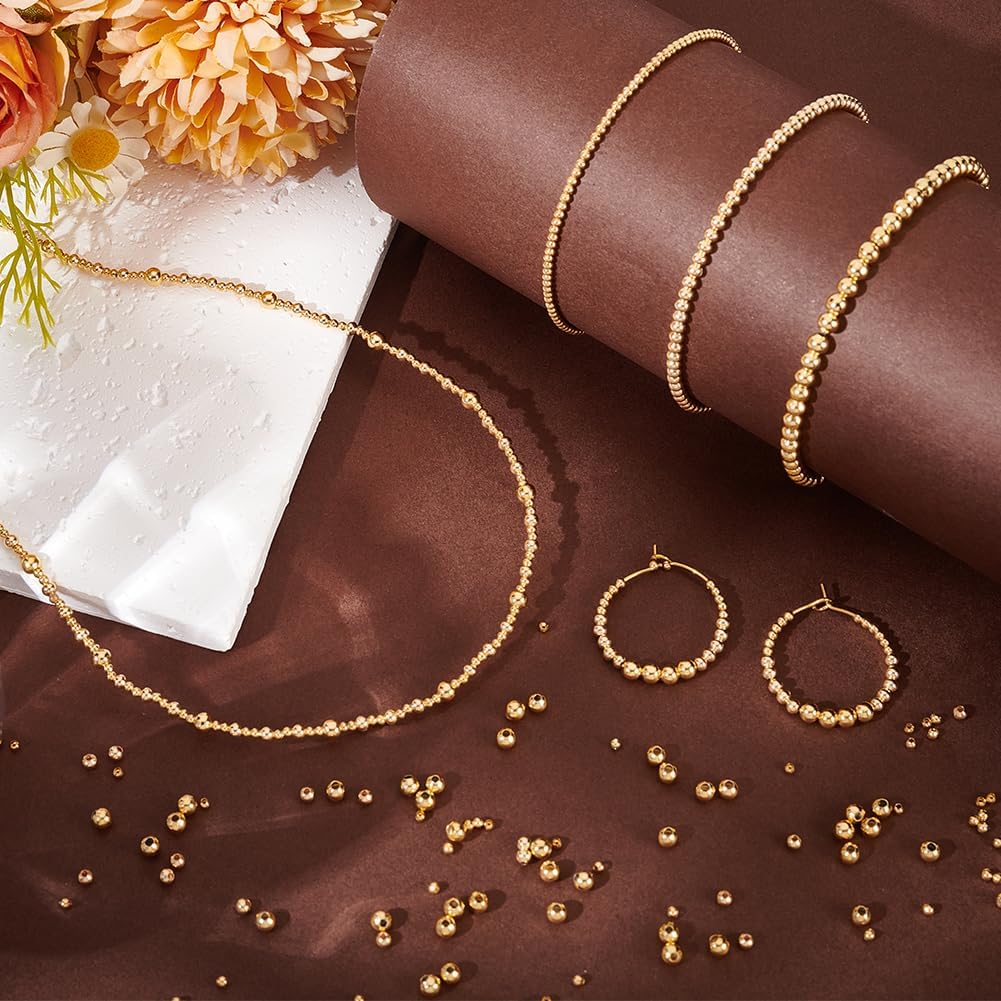 PH PandaHall 1830pcs 18K Gold Mini Seed Beads 2mm Seamless Smooth Long-Lasting Waist Metal Brass for Bikini Belly Chain Layered Bracelet Satellite Jewelry Making - Image 5