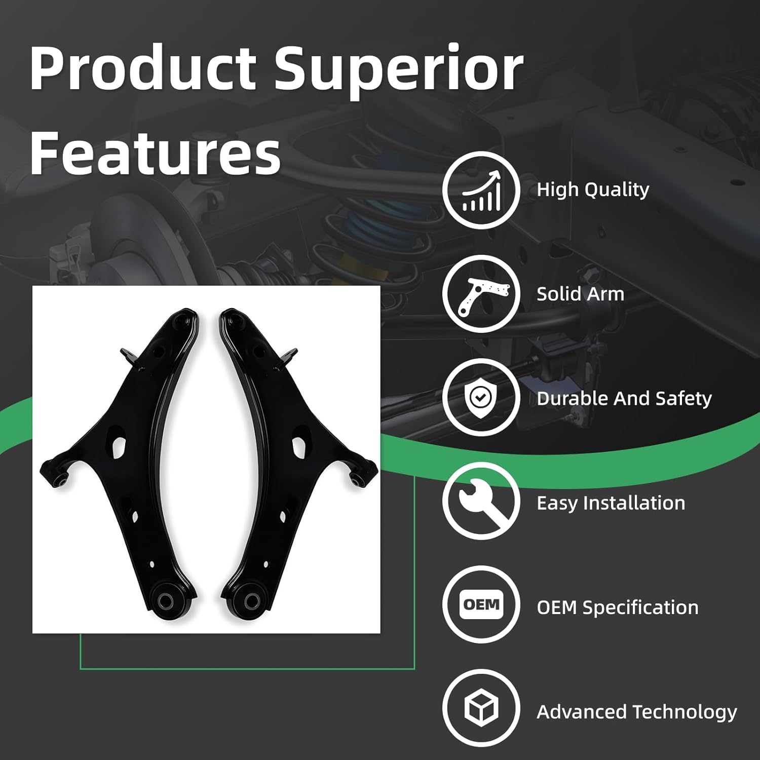 2PCS 20202SG000 K622857 Front Lower Control Arm w/Ball Joint Assembly Driver Passenger Side Compatible with Fit for Subaru 2014 2015 2016 2017 2018 Forester