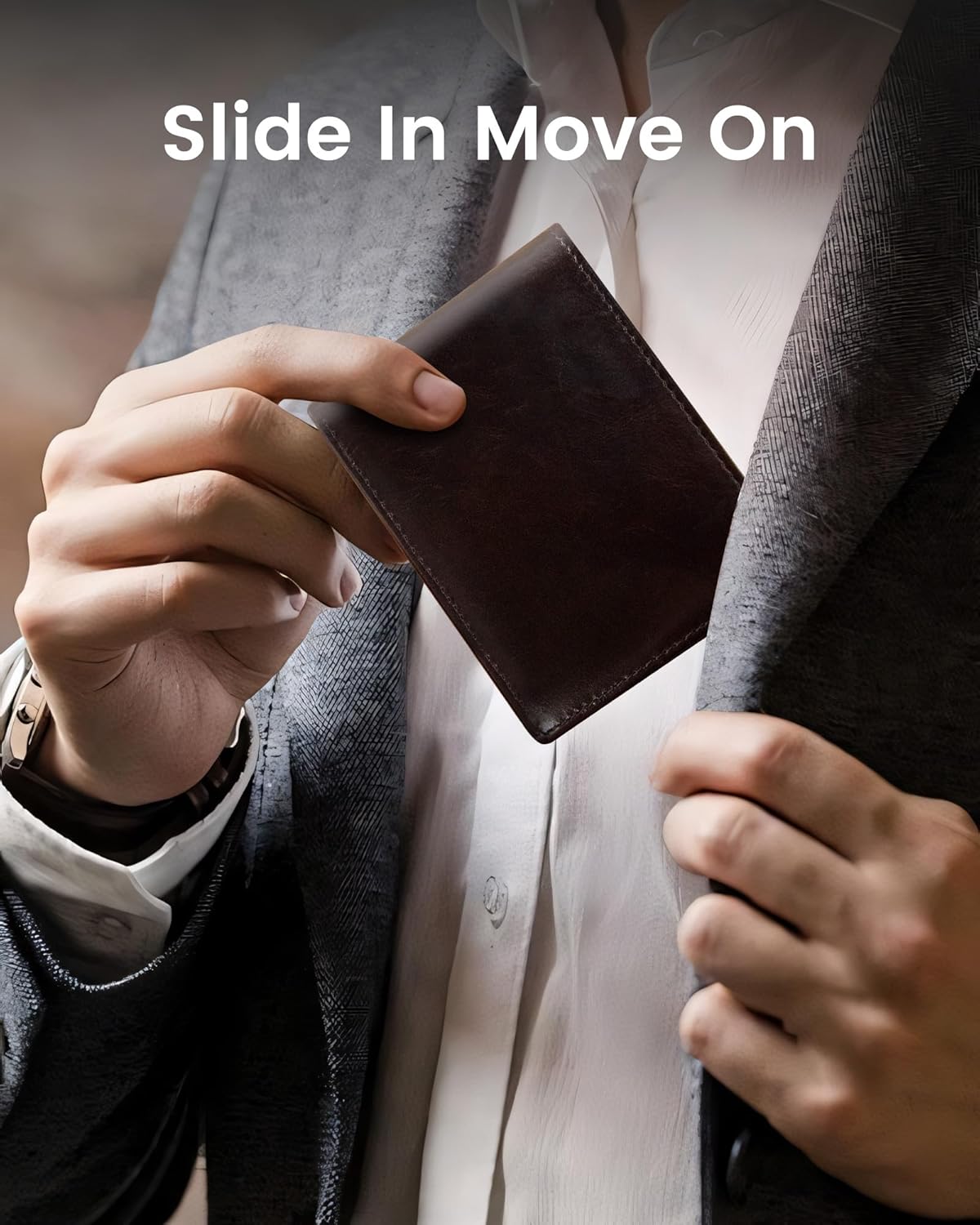 Genuine Leather Wallet for Men - Top Grain & RFID Blocking - Men's Bifold Vintage Slim Front Pocket Wallets, ID Window 2 Cash Slots 10+ Card Holder with Minimalist Coin Pocket - Image 5