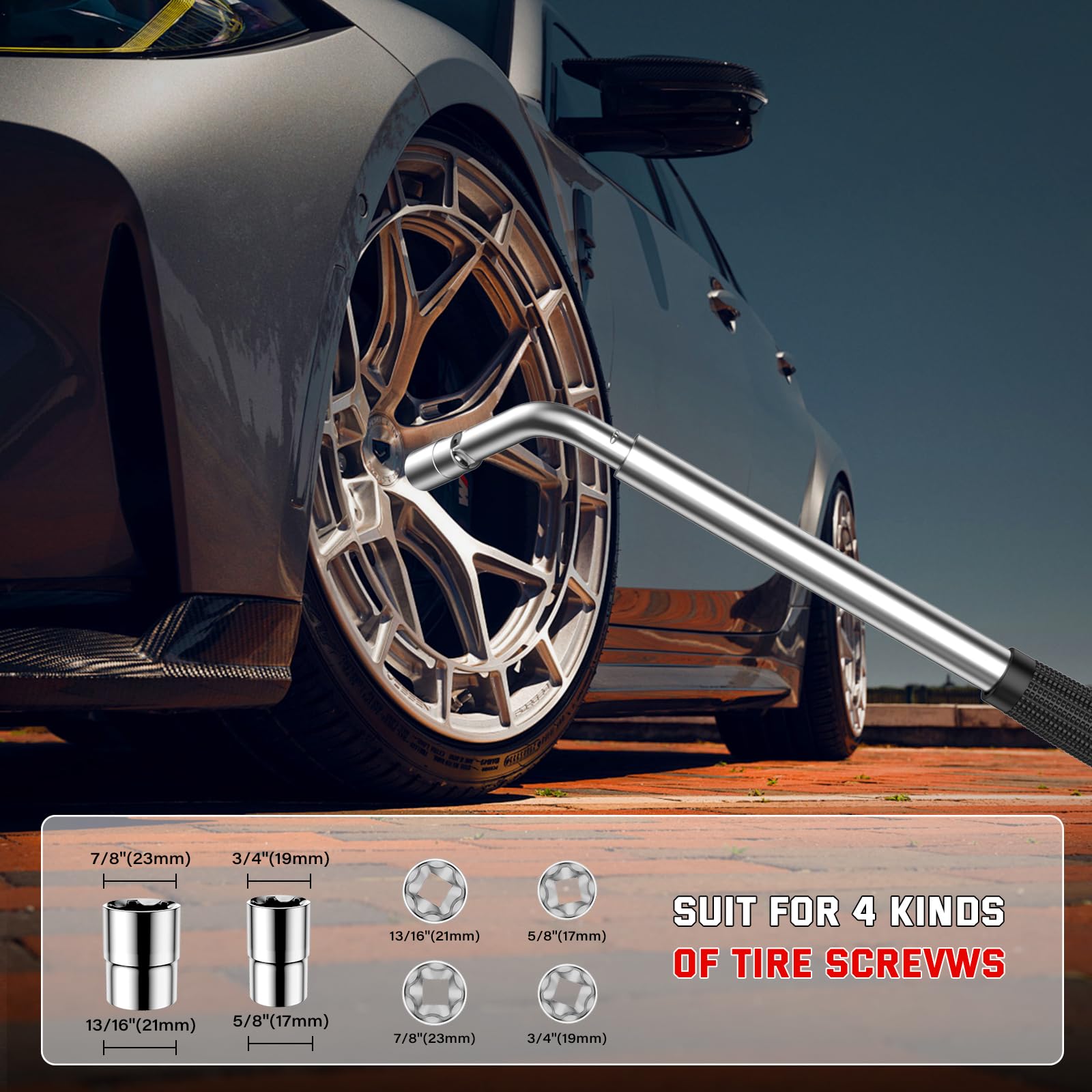 IMAYCC Gato para Coche 2.5T/2500kg, Kit de Gato Coche Universale con 2 Piezas Bloque De Goma, Gatode Tijera portátil con Llave de Tuercas de Rueda, Kit de Emergencia paraCoche SUV MPVTesla