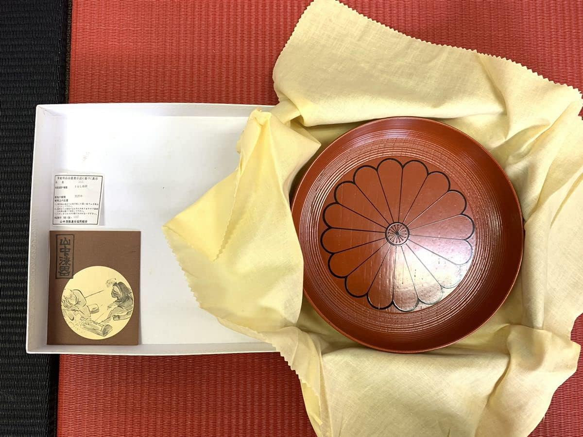 レア 茶道具 溜塗り桑名盆 丸盆 六代目 山本翠松作 レア 茶道具