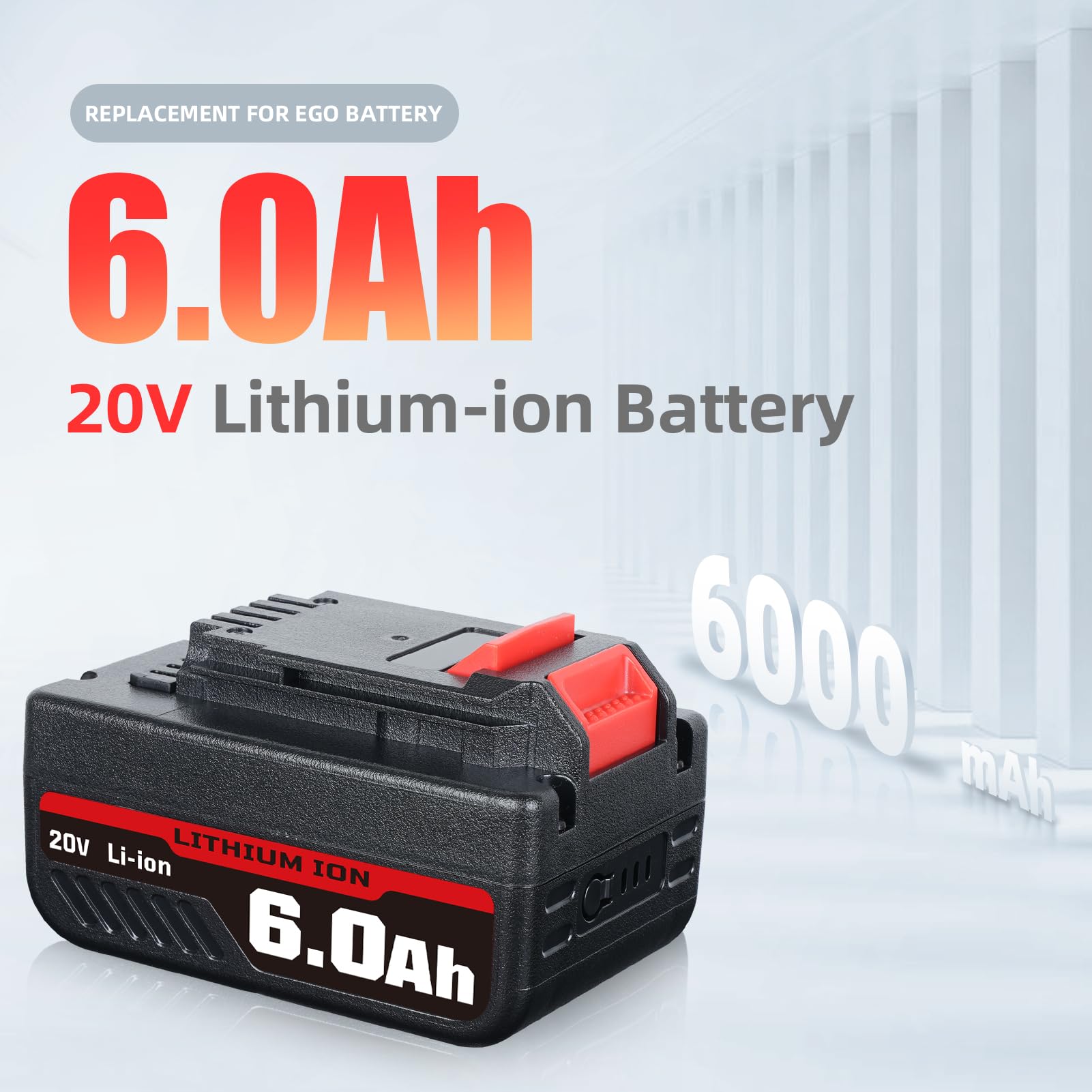 2Pack 6.0Ah Replacement for Porter Cable 20v Battery PCC685L PCC685LP PCC680L PCC682L PCC600 PCC640 20 Volt Cordless Power Tools