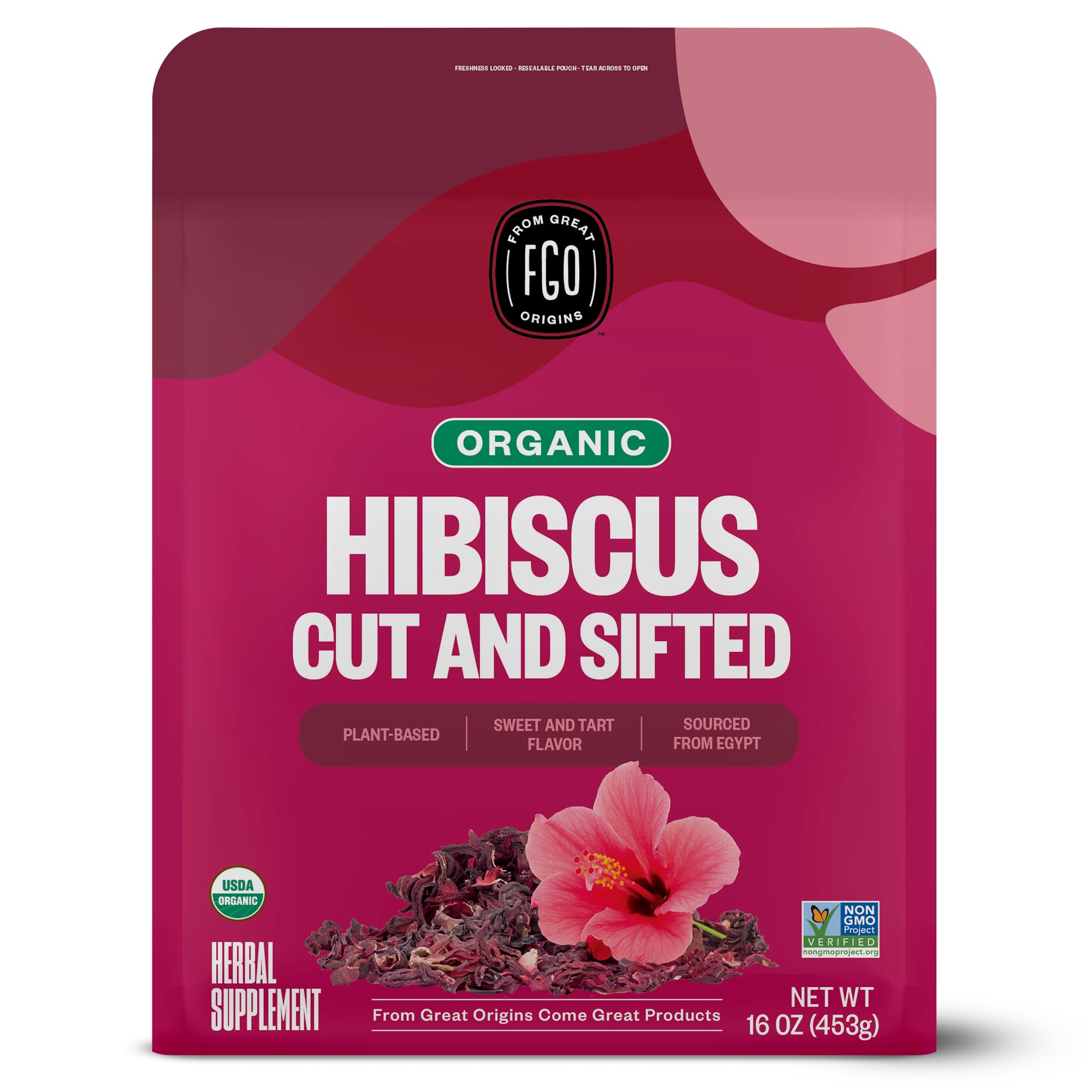 Amazon.com : FGO Organic Hibiscus Flowers, Cut and Sifted, 16oz
