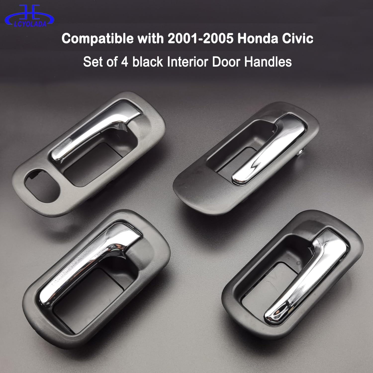 4Pcs Interior Door Handles for Honda Civic 2001 2002 2003 2004 2005, for Front Rear Door Left Driver Right Passenger Side Replaces 72120S5NC010, 72160S5NC010