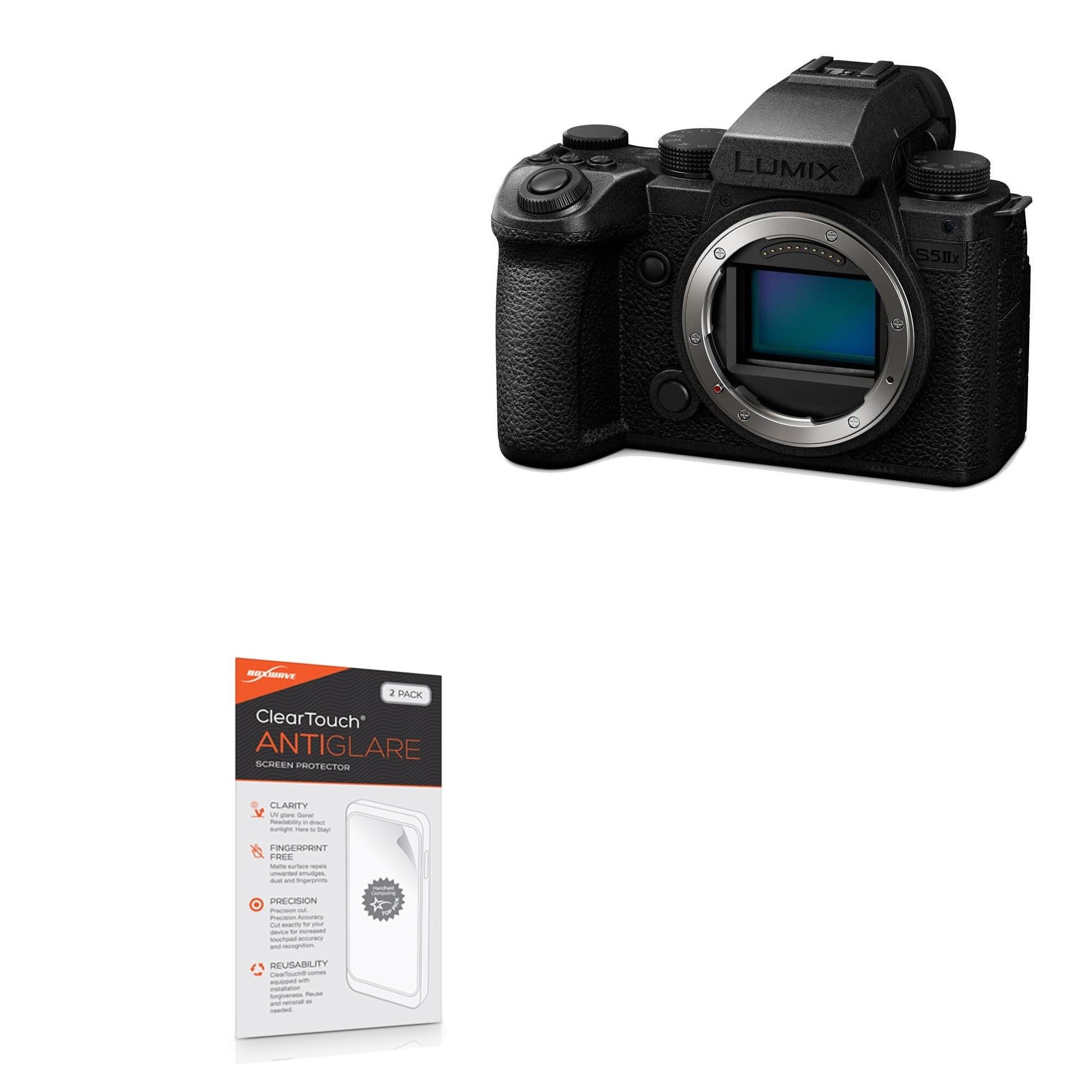 BoxWave Screen Protector Compatible with Panasonic Lumix S5IIX (DC-S5M2X) - ClearTouch Anti-Glare (2-Pack), Anti-Fingerprint Matte Film Skin