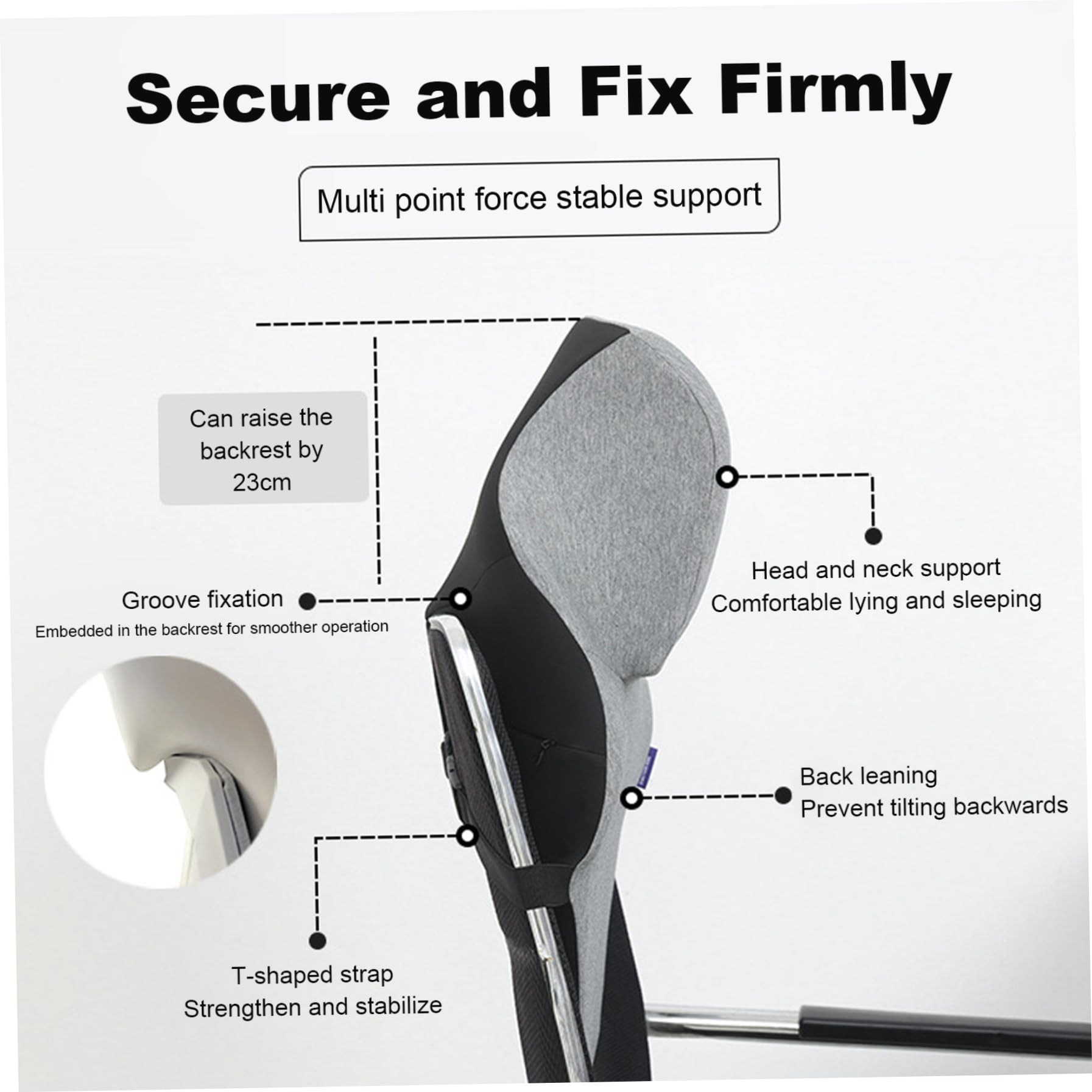Supporto al collo per sedia da ufficio cuscino per pentola ergonomica in memory foam con sedia da scrivania a cinghia regolabile cuscini a testa di spugna elastico per seggiolino per auto e uffi