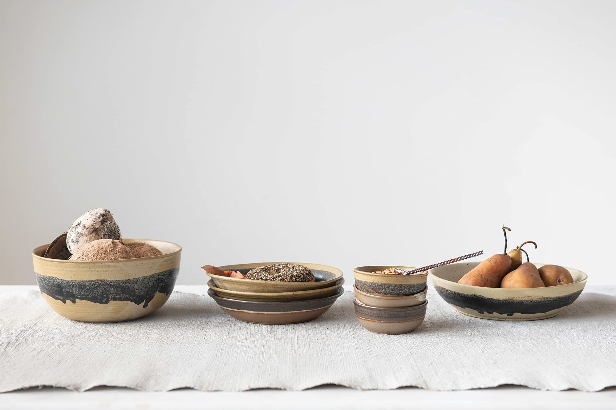 Creative Co-Op Salatbesteck Aus Mangoholz – Löffel & Gabel Mit Aluminiumnieten, Rustikal-elegant, 26 Cm