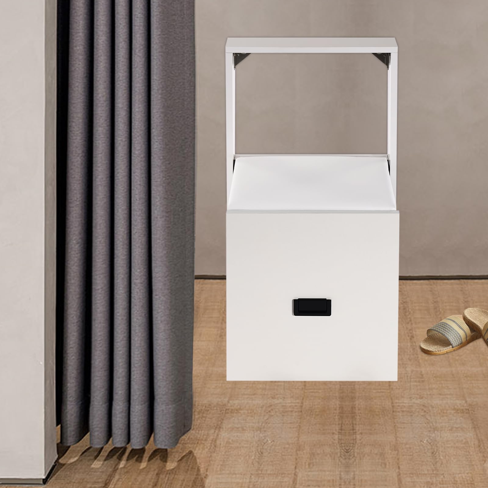 Silla Plegable de Pared, Silla Plegable de Montaje en Pared, 7.5cm de Grosor Plegable, Para Cambios Rápidos de Zapatos o Pausa para Descansa, Silla Plegable de Pared para Chimeneas, Armarios