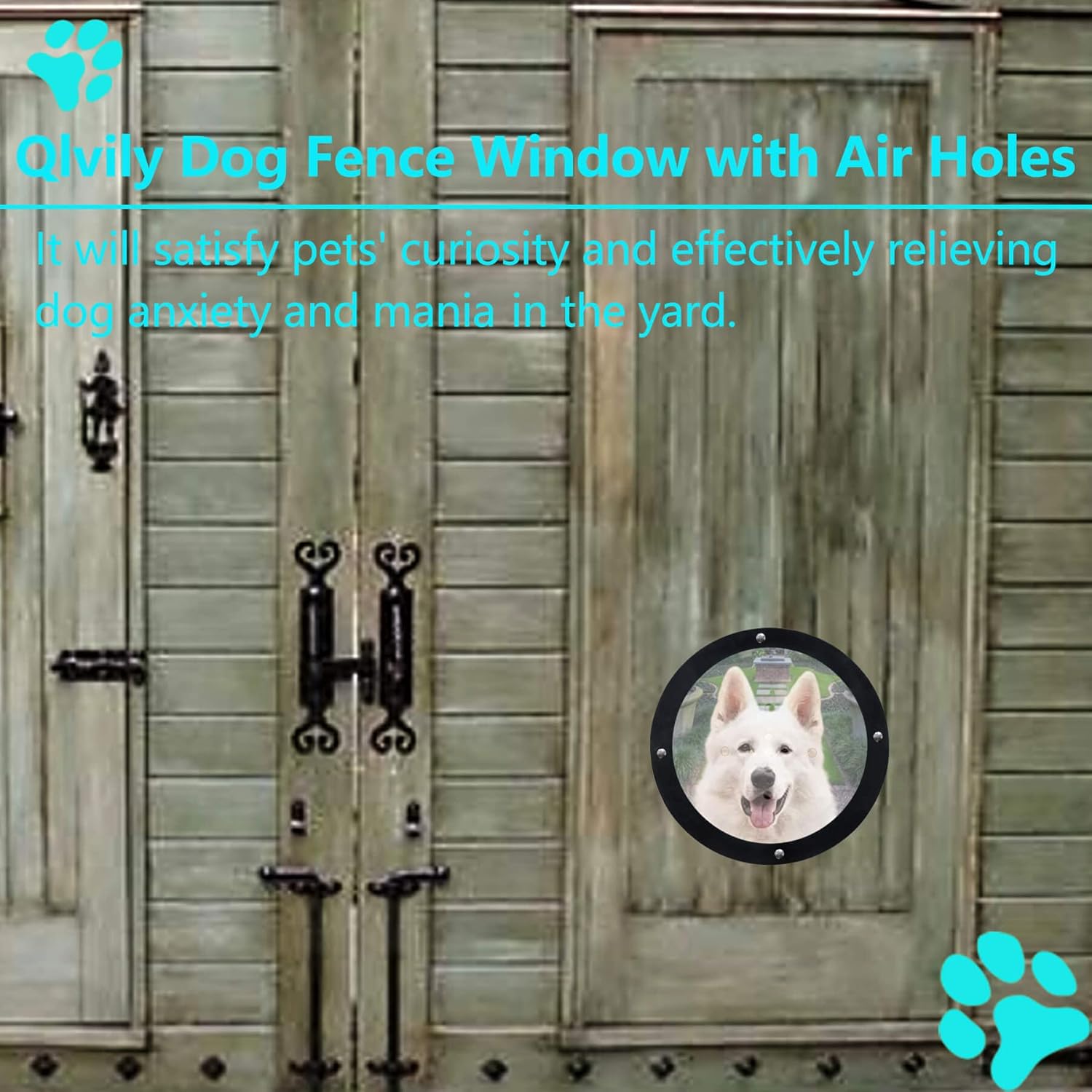 2-Pack 12.4" Acrylic Dog Fence Peek Window with Air Holes – Clear Dome Pet Viewing Panel for Dogs and Cats