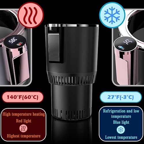 Miniatura 3 de Enfriador y calentador inteligente 2 en 1 para automóvil, taza inteligente para automóvil con pantalla LED de temperatura y control táctil, mantiene