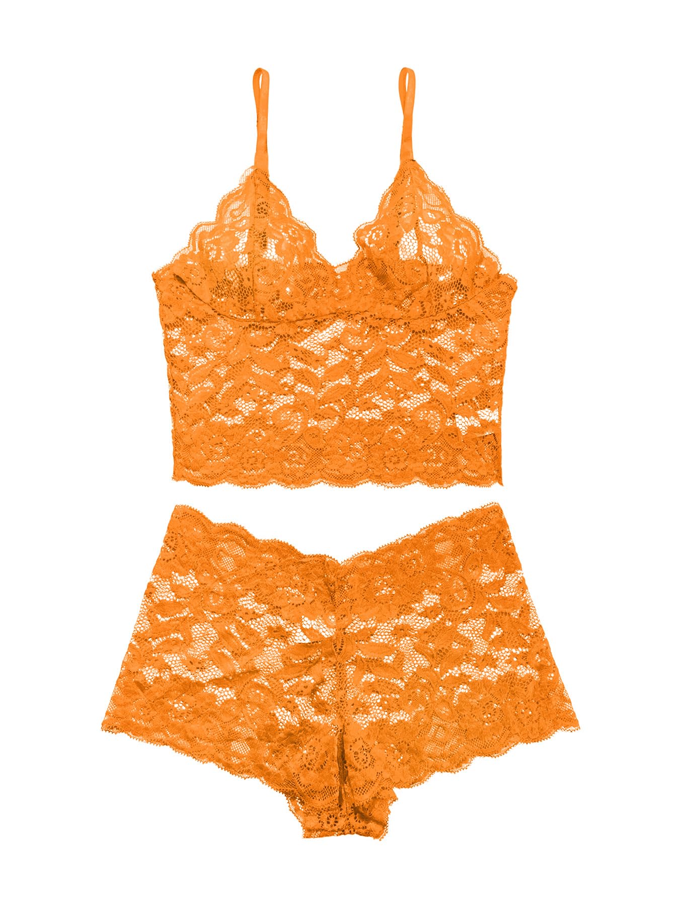 Lilosy Sexy Sheer Floral Lace Pajamas Lingerie Set High Waist Sleepwear Bra and Panty 2 Piece Nightwear