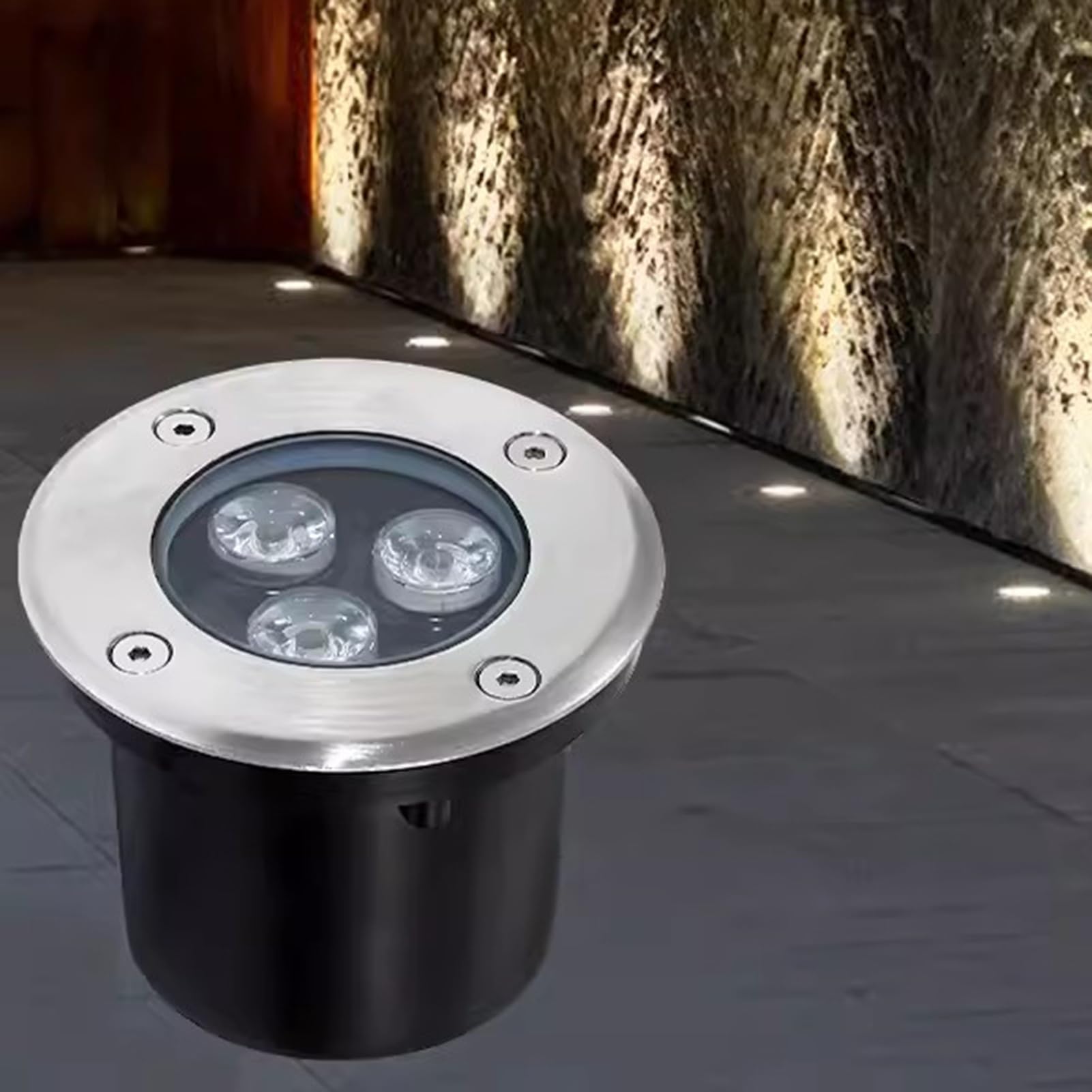 LED Underground Lights - IP66 Waterproof Recessed Garden & Pathway Lighting - 3W Embedded Buried Ground Lamps for Patio, Steps & Landscape (White, AC85-265V)