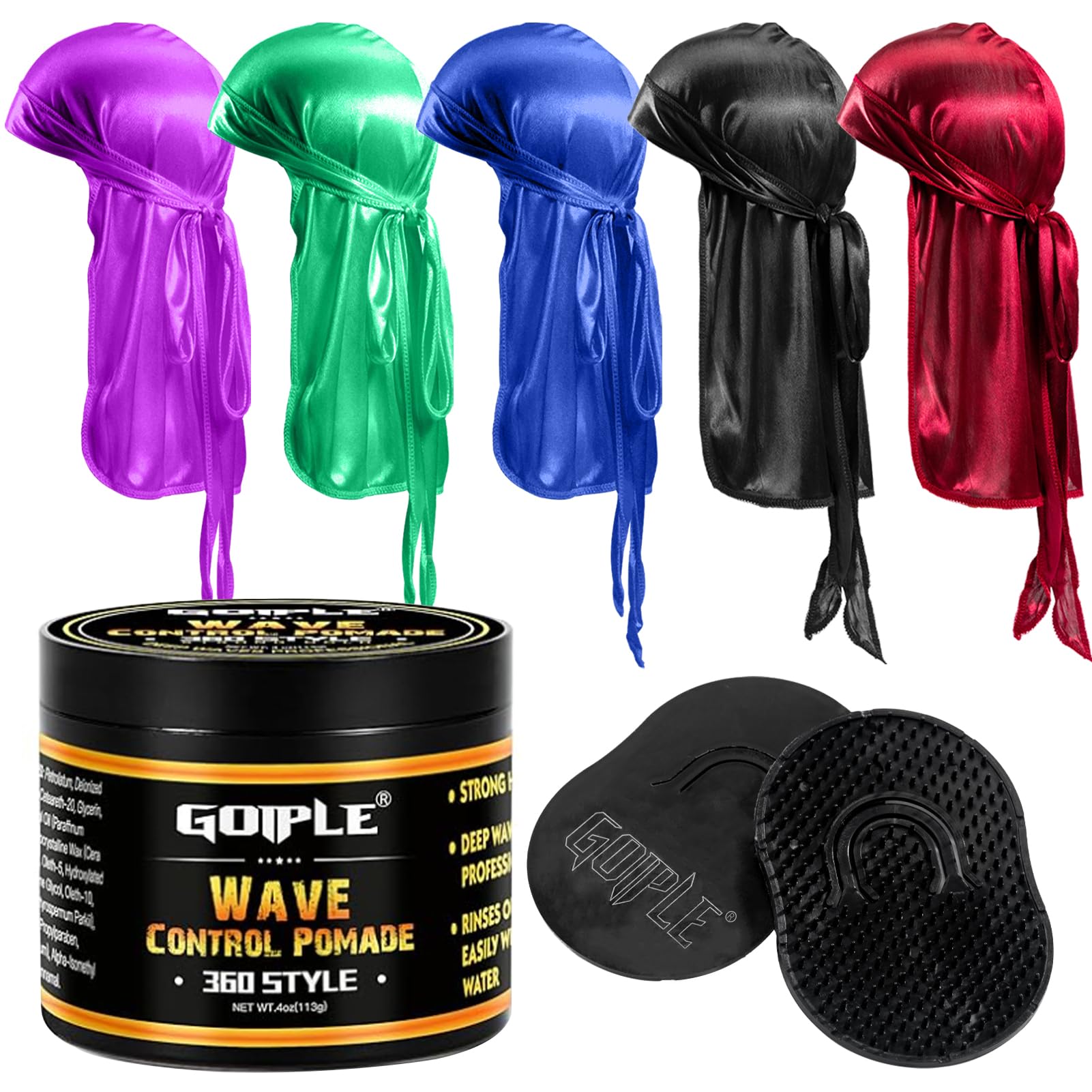 Silky Durags for Men Wave Pomade Strong Hold Easy Wash 360 Wave Training Hair Cream Waves Grease for
