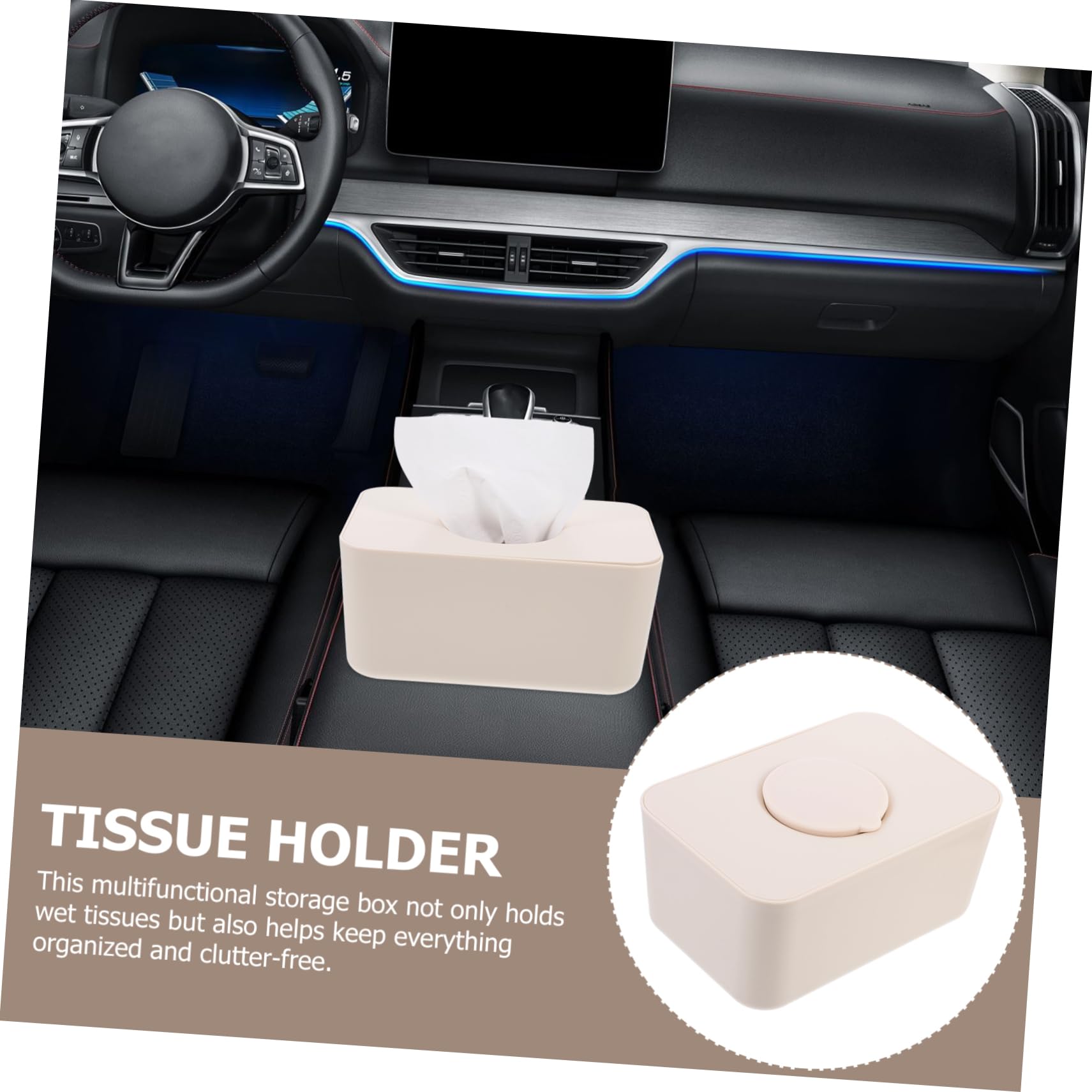 Boîte à Lingettes Humides Étui De Rangement Pour Lingettes Support De Boîte à Mouchoirs Pour Voiture Salle De Bain Ou Bureau