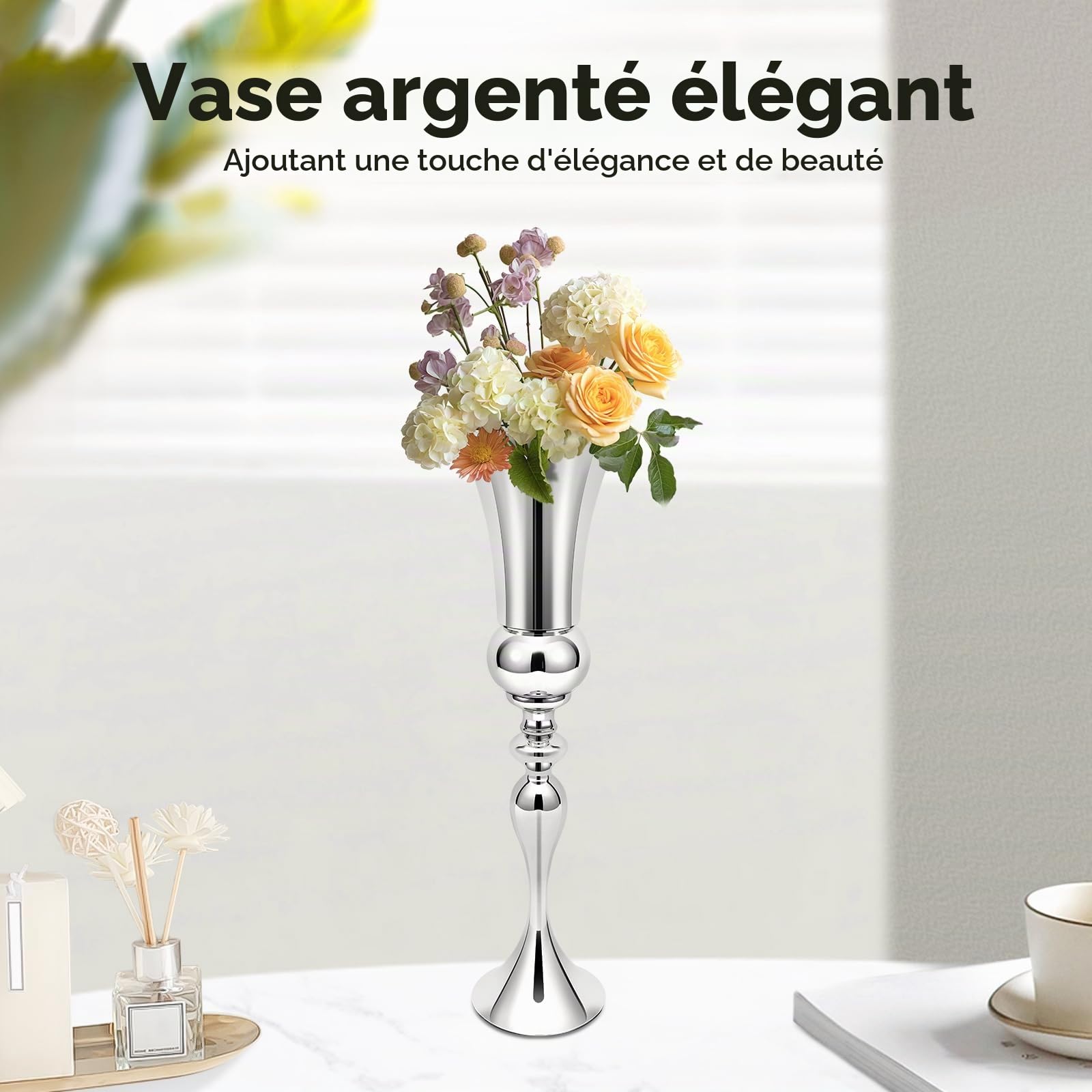 Grand vase de sol, moderne, en métal, pour tulipes, décoration d'intérieur, 74 cm