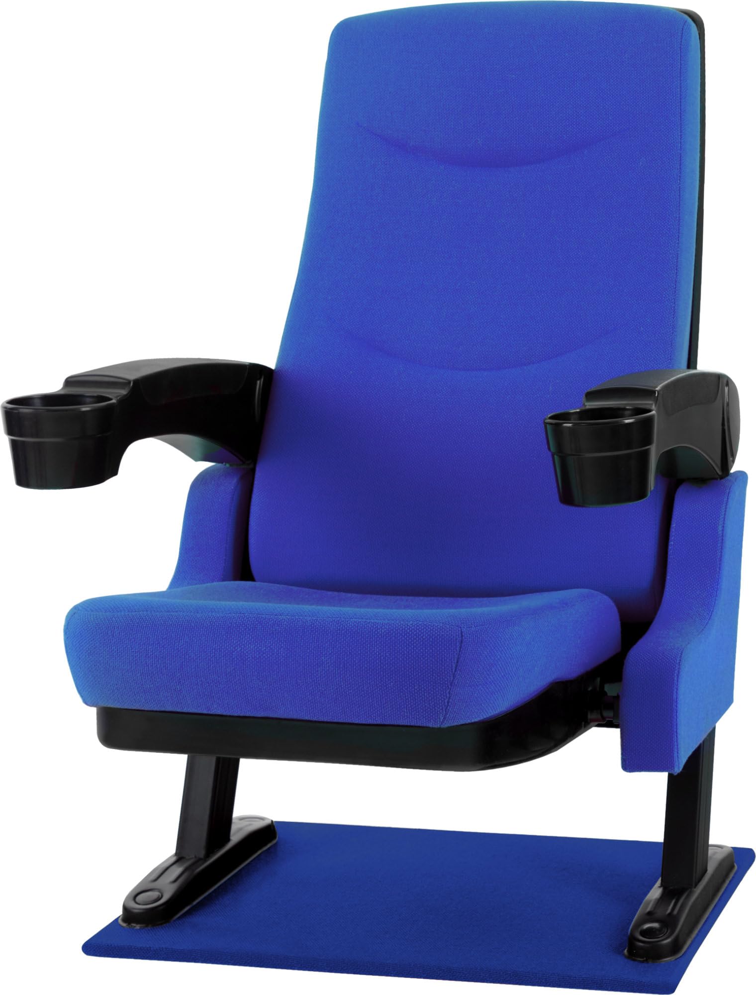 Stagecaptain CS-600BL Movieking Fauteuil de Cinéma Bleu, Siège Rabattable | Fauteuil de cinéma classique, Tissu robuste à mailles larges, 2 accoudoirs rabattables avec porte-boisson, 5 cm