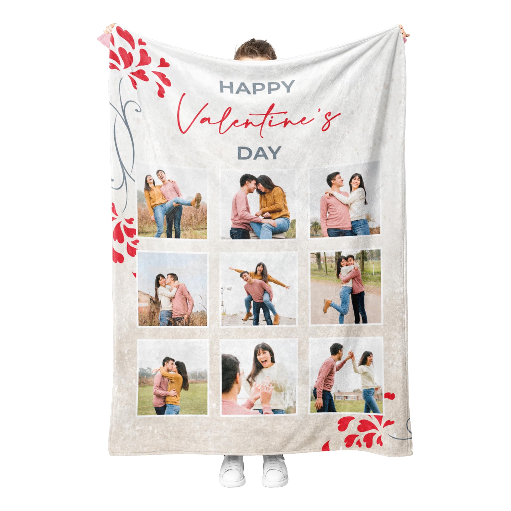Personalised Photo Gifts with Your Photo in Spotify Music Cover Design, Customizable Blanket with Photo Text, Anniversary Music Gift for Him Her, Valentines Day Birthday Gifts Ideas for Women