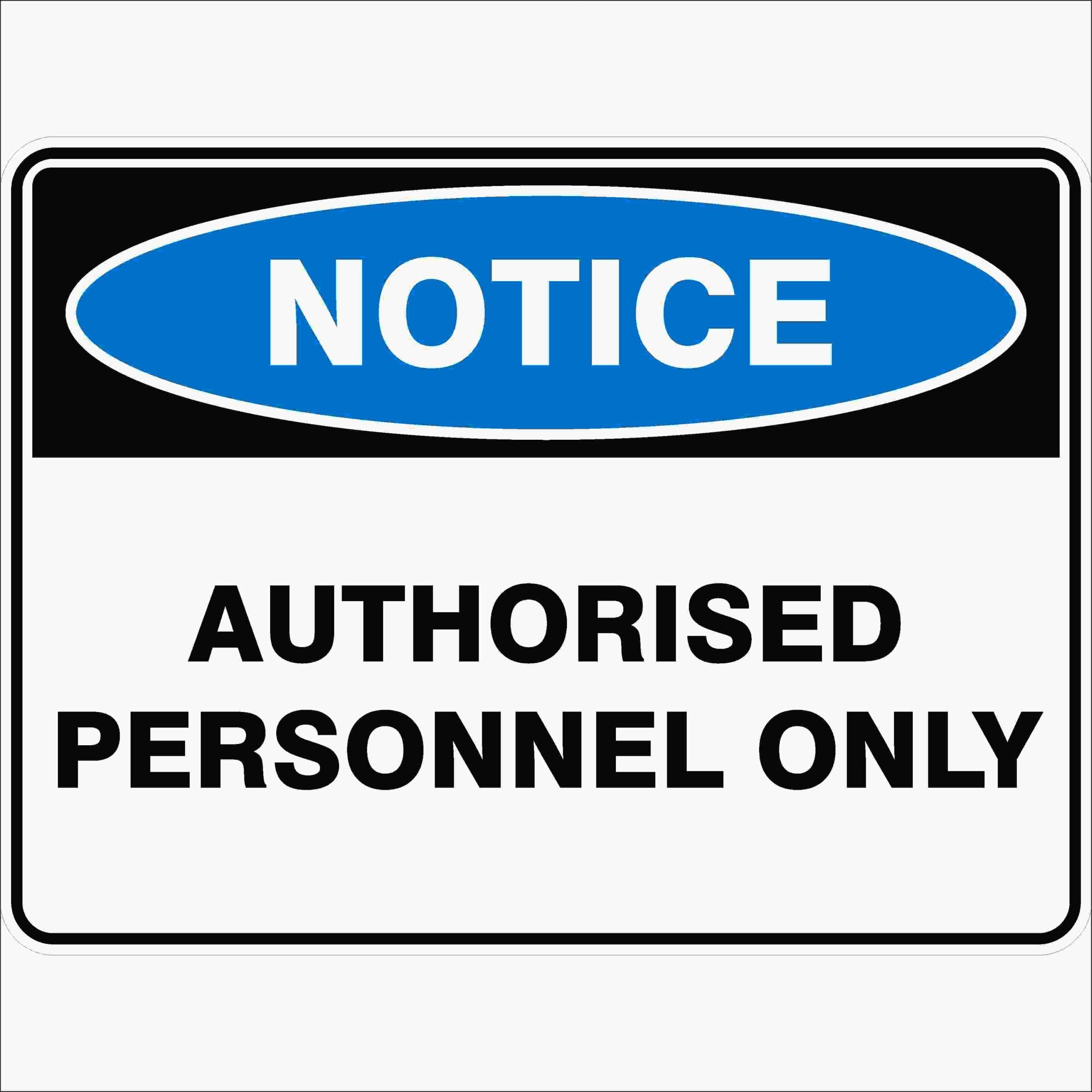 Authorised Personnel Only Notice Signs, 12x8 Metal Tin Sign, Authorised personnel only.