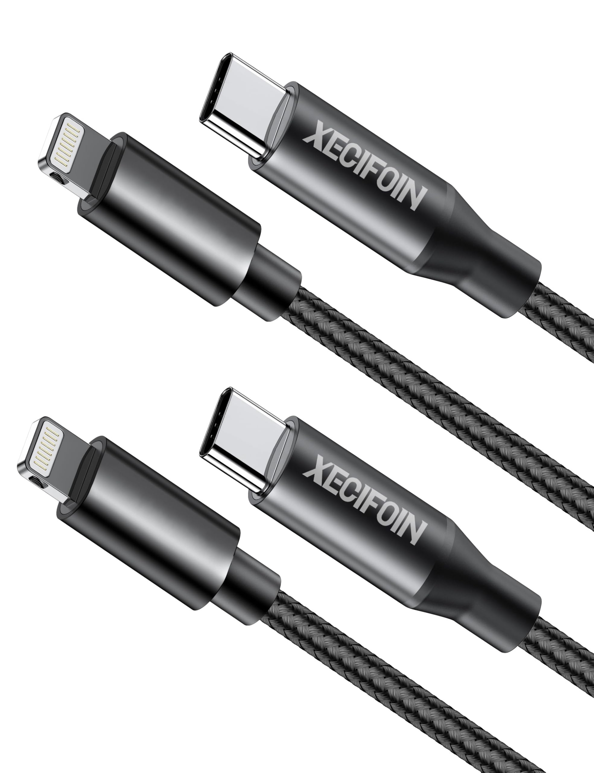 2-Pack |3ft New Nylon USB C to USB Lightning Cable 60W, Type C & L Charging Cable Compatible for iPhone 14 13 12 11 X X