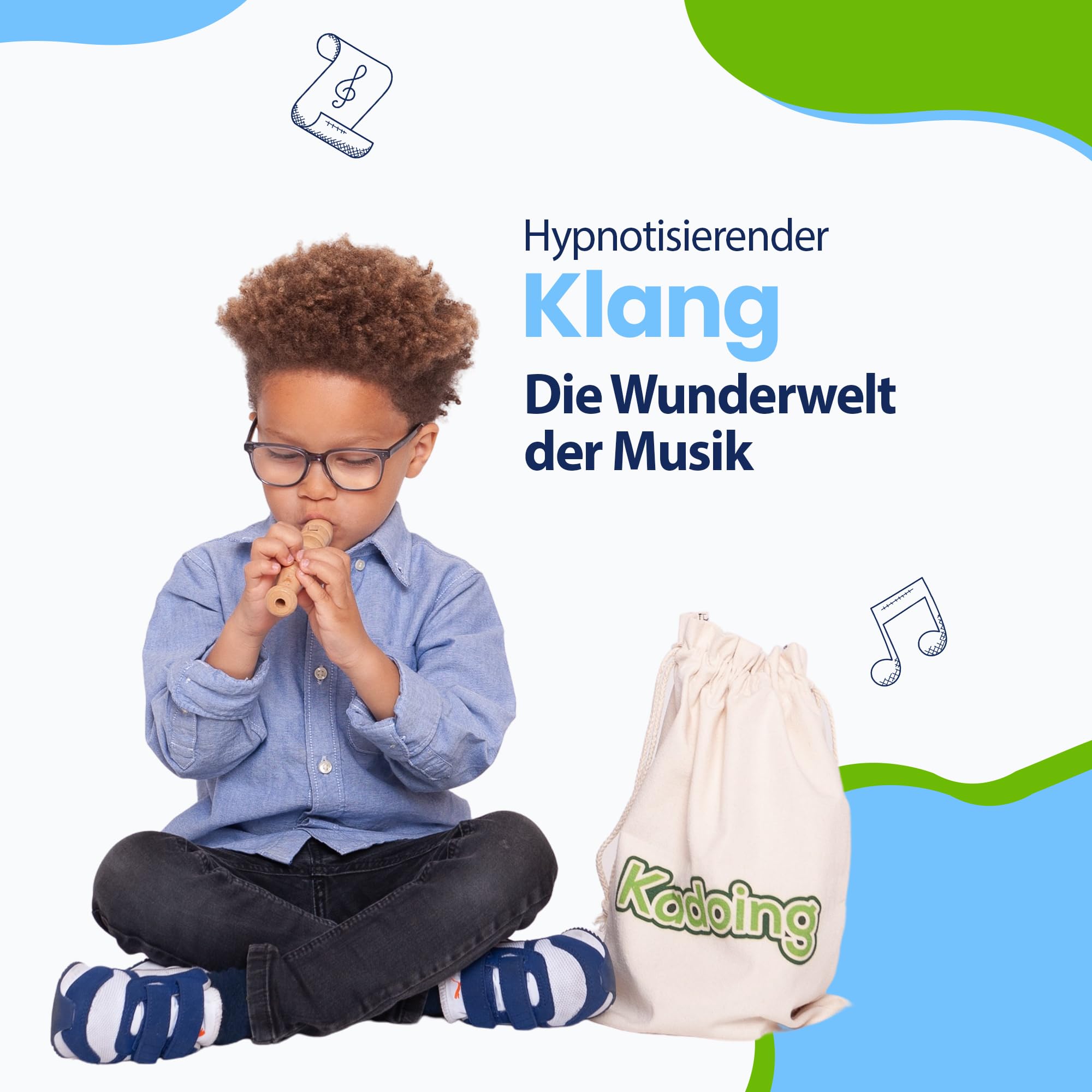 18-teiliges Musikinstrumenten Set aus Holz - Nachhaltiges Geschenk - Lernspielzeug - Geburtstag zu Hause - Montessori Spielzeug - Kinderspielzeug - Musik für Kinder