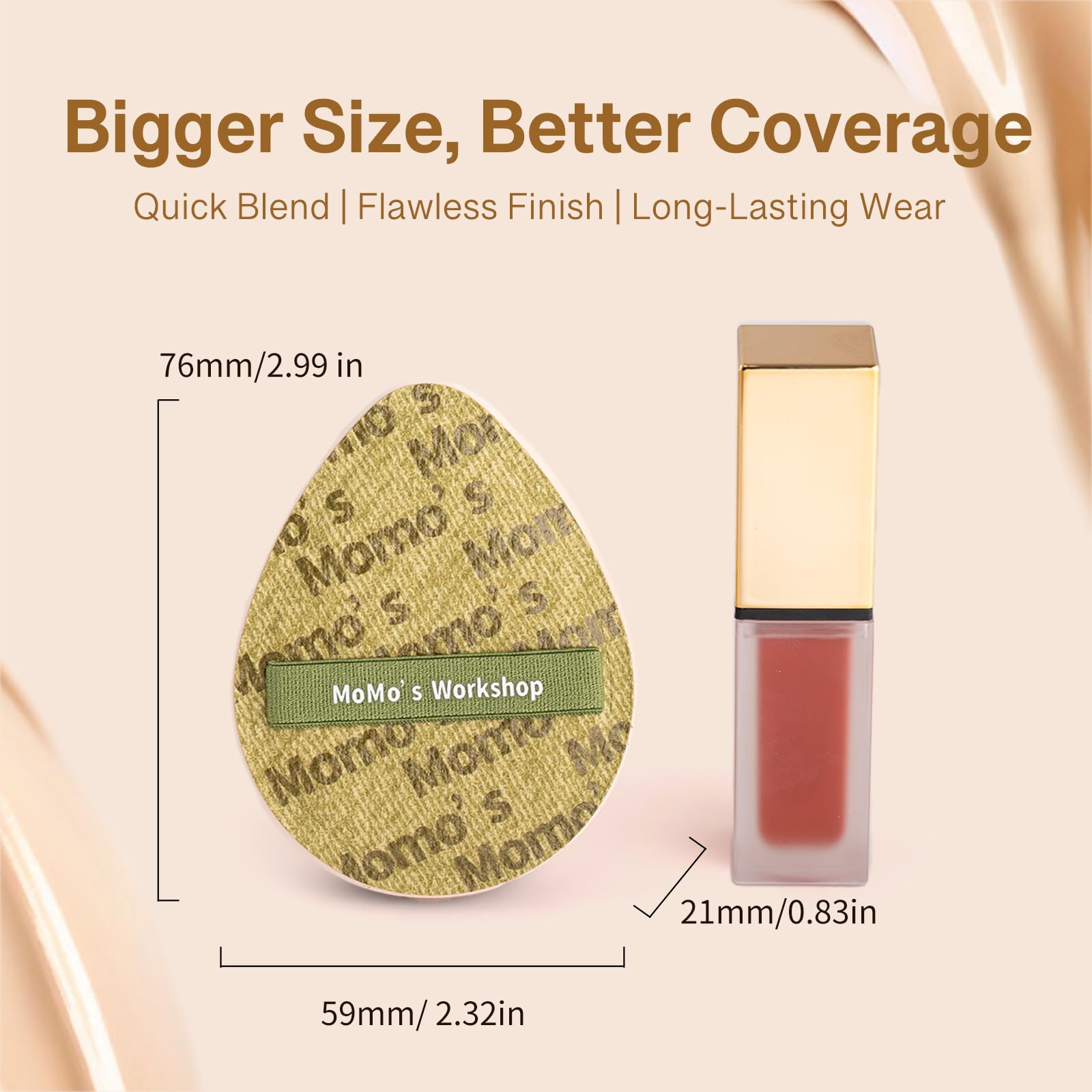 Momo's Workshop 2pcs Powder Puff, Makeup Sponge for Liquid Foundation Ultra Soft Face Powder Puff, Hypoallergenic - Image 3
