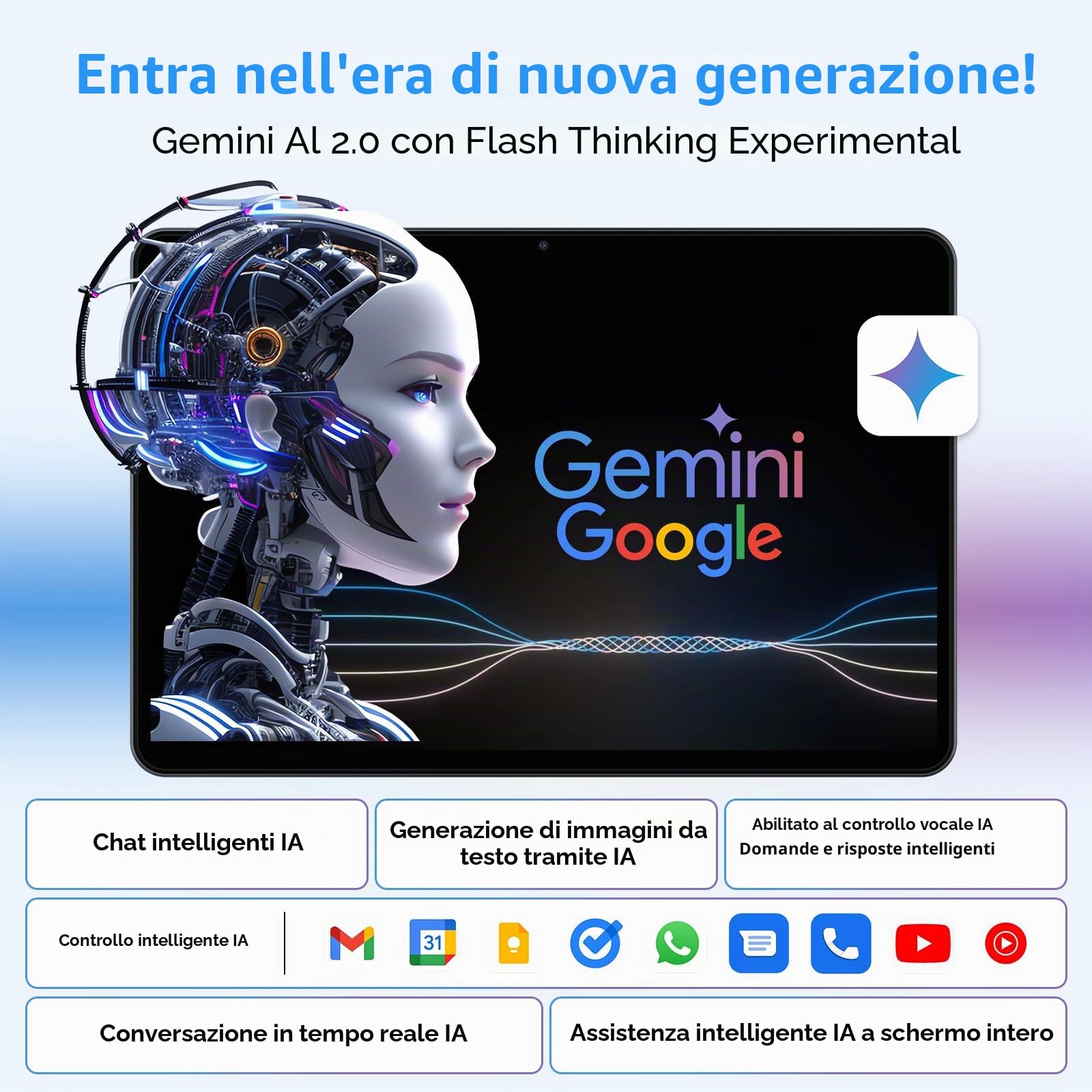TABWEE Android 15 Tablet con Tastiera - 24 GB RAM+ 256GB ROM(2 TB TF), Octa-Core, 10 Pollici, 5000 mAh, 8MP+5MP, Gemini AI, Widevine L1, 5G WIFI, GPS, Face ID, 3.5mm Jack Port (2 Anni Garanzia)