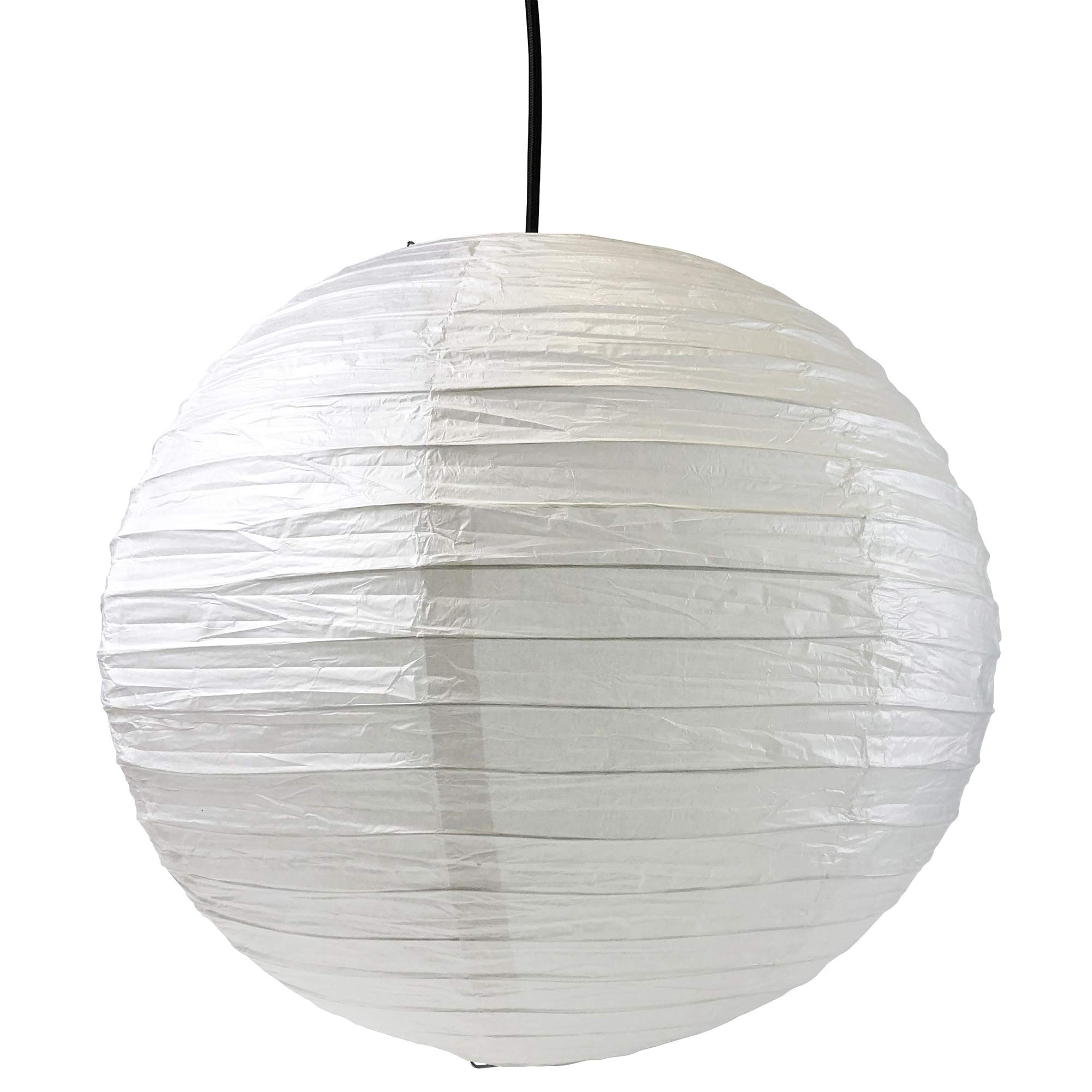 ESSENCE Lights, Ball Rice Paper Pendant Ribbed Lampshades (2pcs Set), 40cm / 16", White Colour
