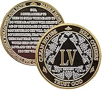 Vista 6 de Silver & Gold - Medallón de Alcohólicos Anónimos de 1 a 60 años (10 años (X)) Cápsula AA incluida