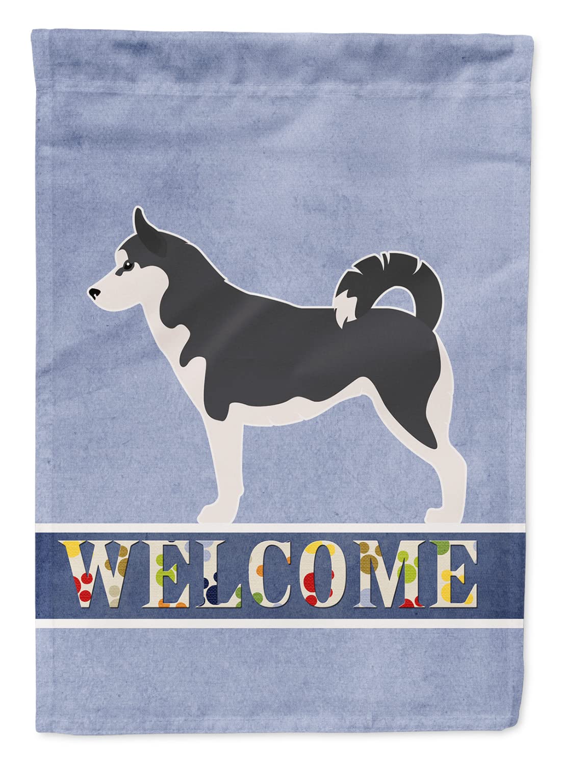 Husky de sibérie drapeau de bienvenue extérieur grand format en toile anti décoloration
