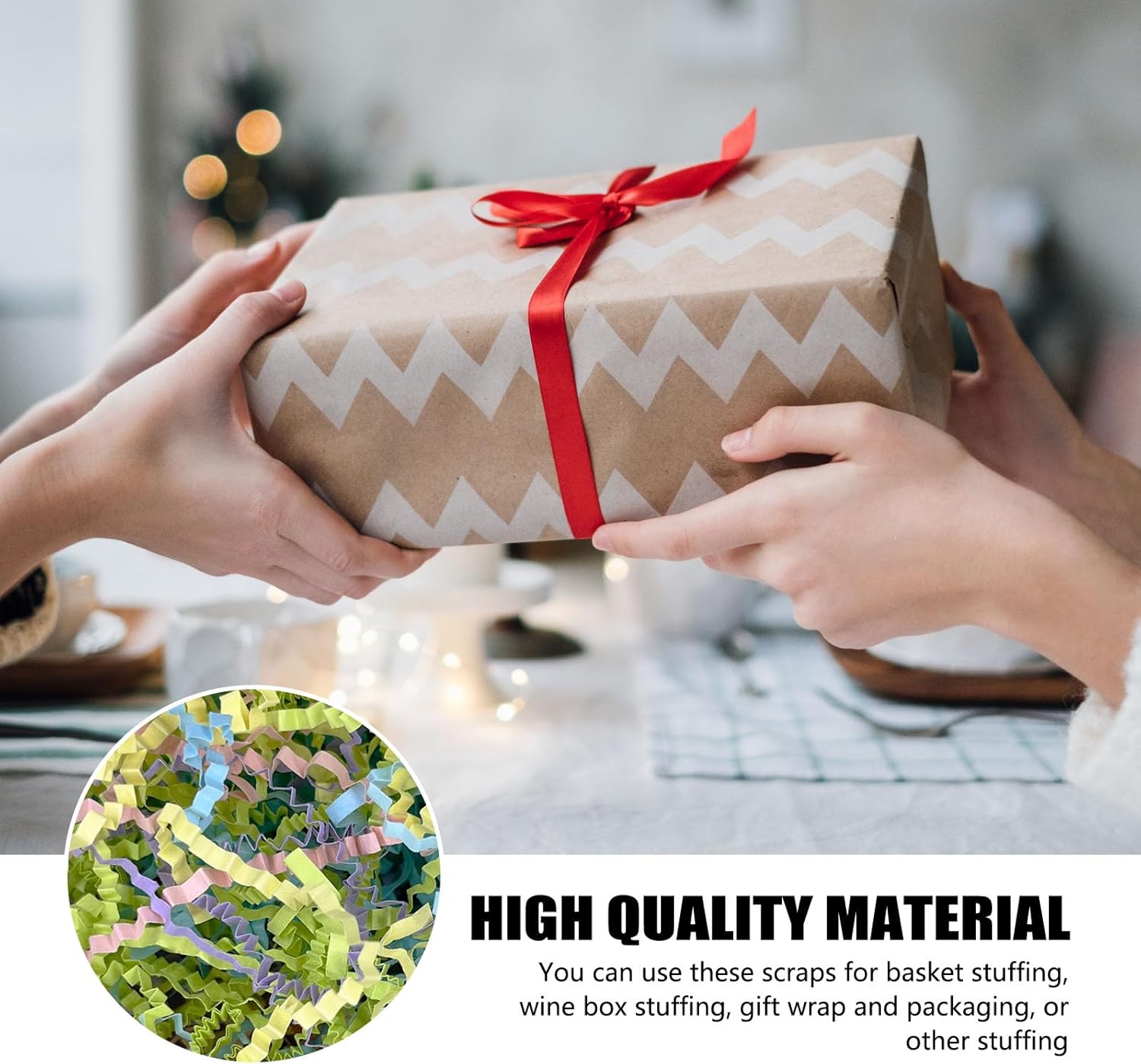 ZEBMOON 1 LB Rainbow Crinkle Cut Paper Shred Filler Great for Gift Wrapping, Easter Basket Filling, Birthday, Wedding, Easter, Carnival, New Year Party Decorations Filling Supplies - Image 2