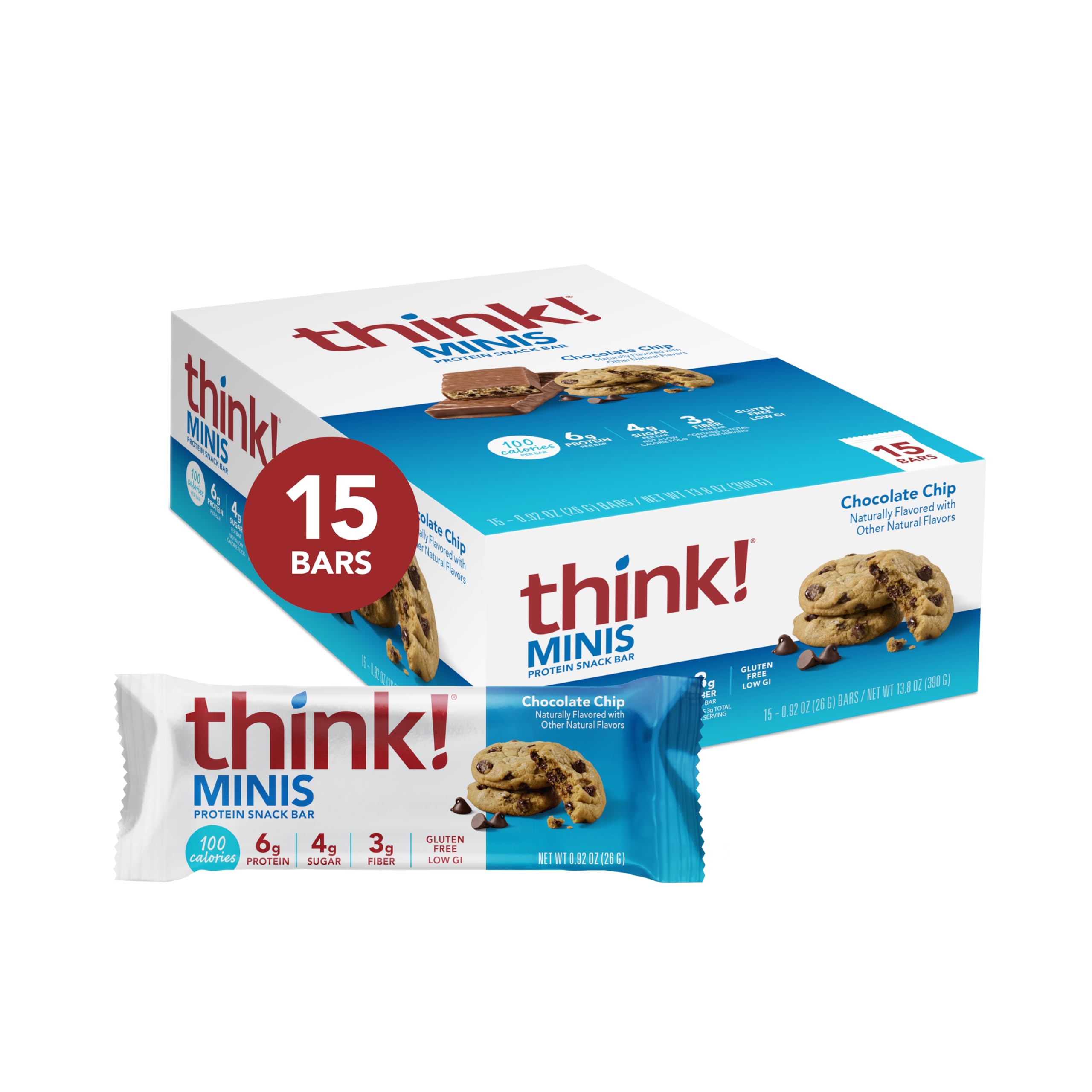 think! Minis, Chocolate Chip, 15 Count