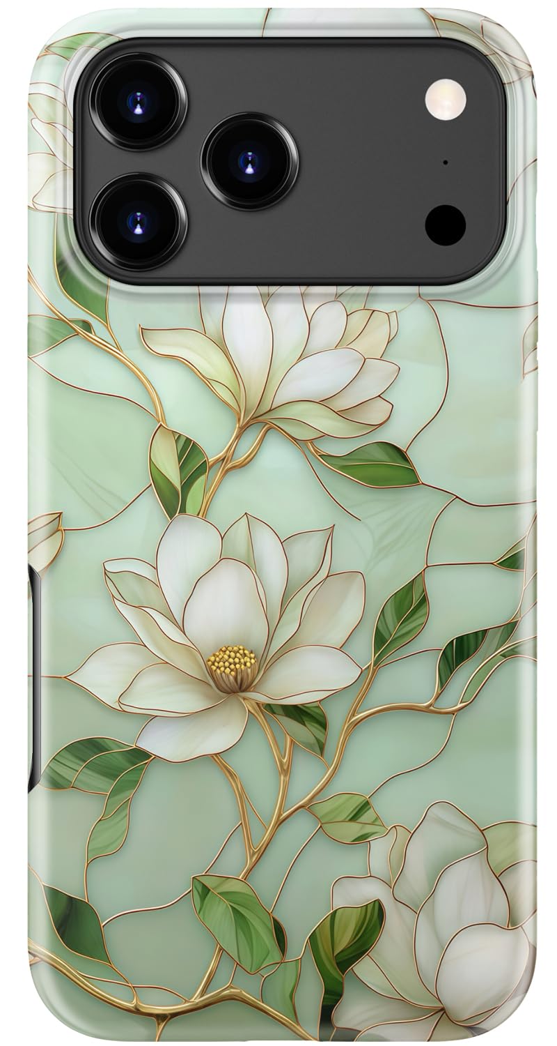 Goodon for iPhone 17 Pro Max Case Cute, Preppy Floral Design,Slim Silicone Protective Hard Cover, Wireless Charging Compatible Aesthetic Glossy Y2K Phone Cases for Women Girls, Marbled Floral Veins — view 27