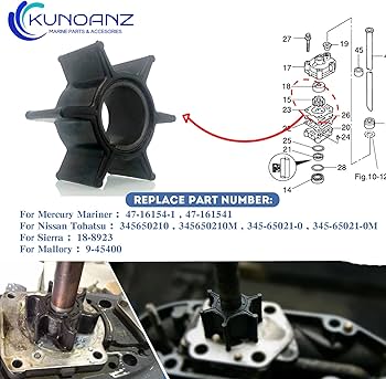 Amazon.com: 47-16154-1 345-65021-0 Water Pump Impeller For Mercury