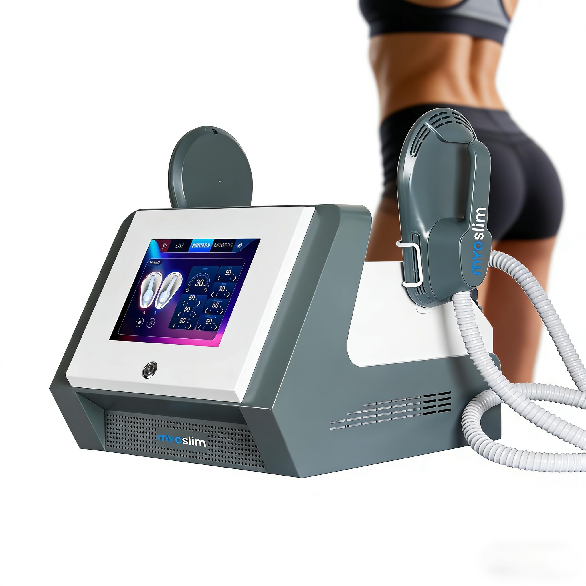 Elettrostimolatore MyoSlim - Macchina per Tonificare Muscoli a Casa - Tecnologia EMS per Addominali, Fianchi e Cosce, for Spa