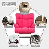 Vista 5 de Mecedora tapizada estilo osito de peluche para cuarto de bebé, con respaldo alto, silla de columpio con asiento acolchado, cómoda silla lateral